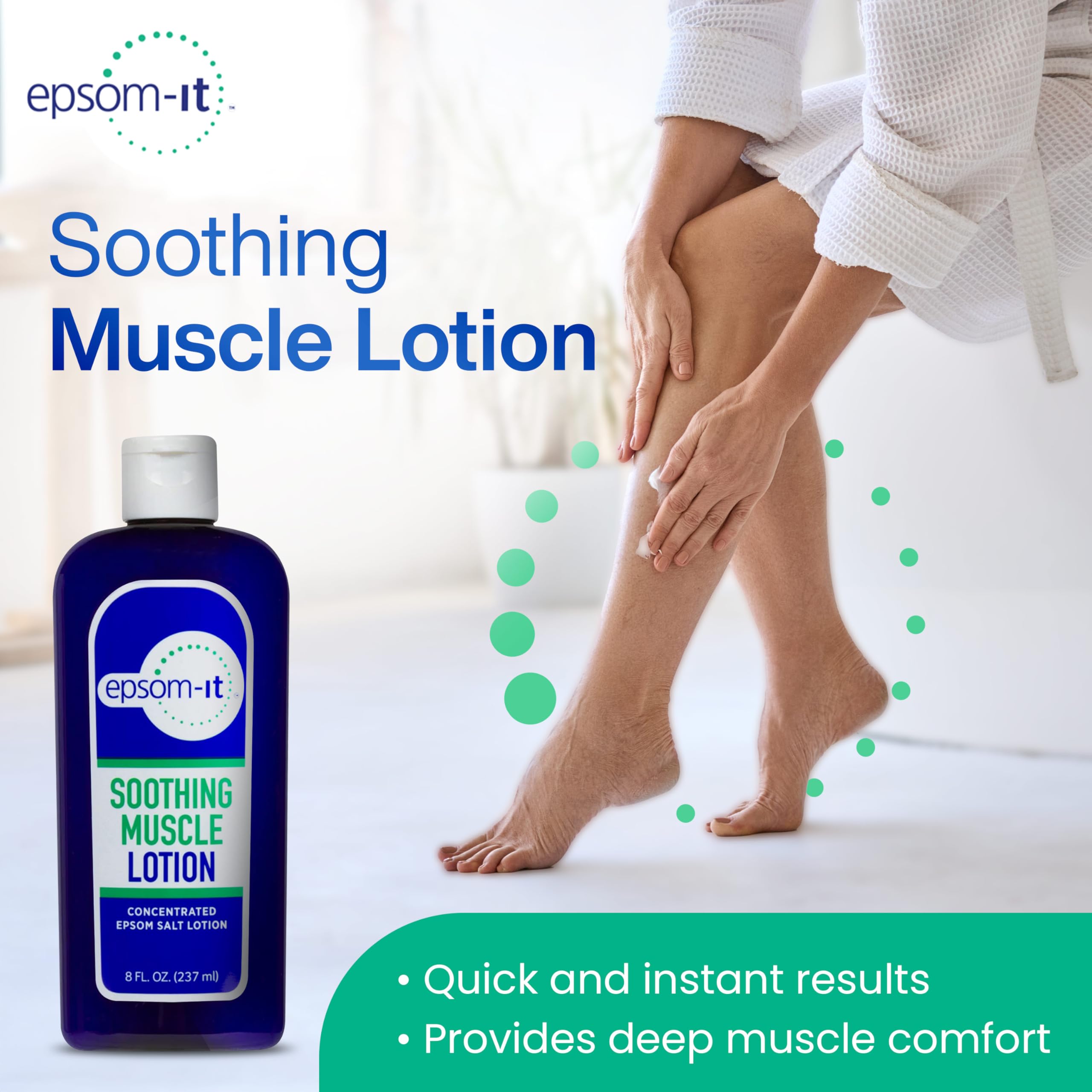 Epsom-It Soothing Muscle Magnesium Lotion – Epsom Salt Topical Cream with Arnica and Magnesium Sulfate - Designed for Muscle Stiffness, Leg Cramps, Feet, Knees and Achy Feet - 8.0 oz EPSOM-ITAu supplements