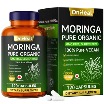 YBFQ Organic Moringa Capsules 1000 mg, 120 Count - Moringa Capsules with Organic Olefeira Powder, Supports Healthy Hair and Skin, Energy and Balance YBFQAu supplements