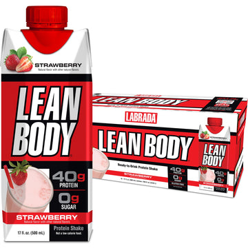 Labrada Lean Body Ready-to-Drink Strawberry Protein Shake, 40g Protein, Whey Blend LabradaUS supplements