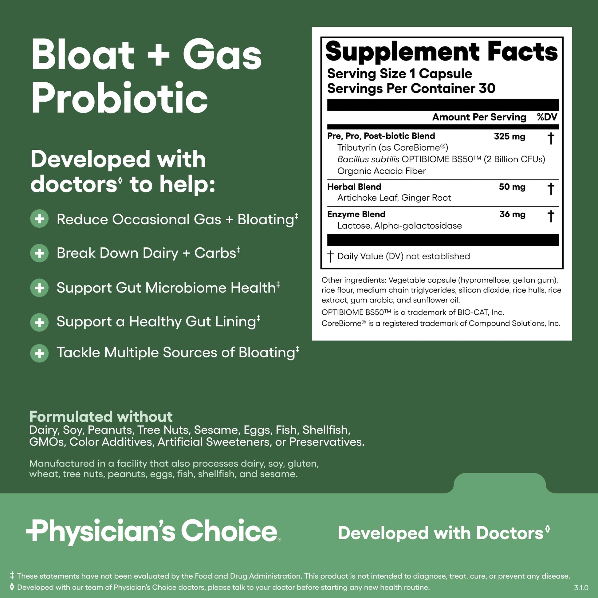 Physician's CHOICE Gut Guardian Bundle: Advanced Bloating & Digestion Support with 60 Billion Probiotic, Digestive Enzymes & Bloat + Gas Probiotic - Daily Gut Health Support for Women and Men Physician's CHOICEAu supplements