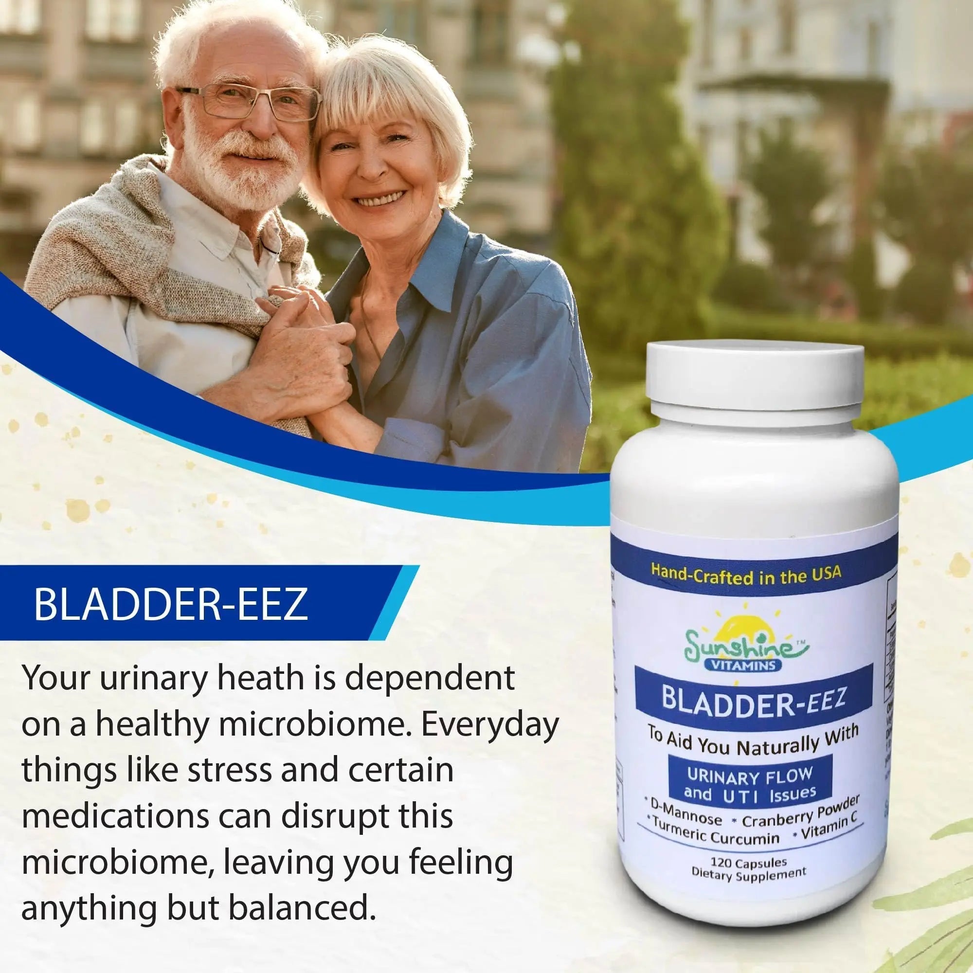 Sunshine Vitamins Bladder-EEZ | All-Natural Bladder Infection UTI Relief Support for Women with D-Mannose | Urinary Tract Infection Health with Immune System Support (1 Bottle of 120 Capsules) Sunshine VitaminsAu supplements
