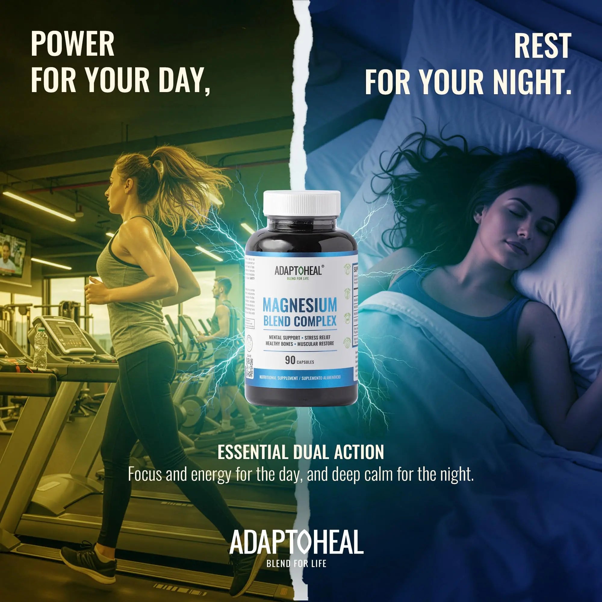 ADAPTOHEAL Magnesium Complex – Glycinate, Malate & Citrate with Vitamin B6, Sleep Support, Stress Relief, Muscle Relaxation, Nervous System Support – 90 Capsules ADAPTOHEALnz supplements