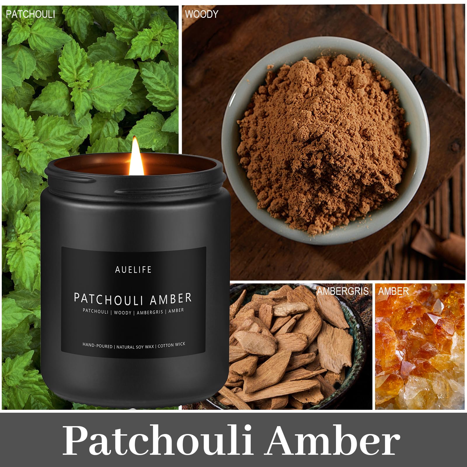 Scented Candles Set | Men Candles Set, Candles for Men Scented Candles for Home - 4 Pack Candles Scents AuelifeAu supplements