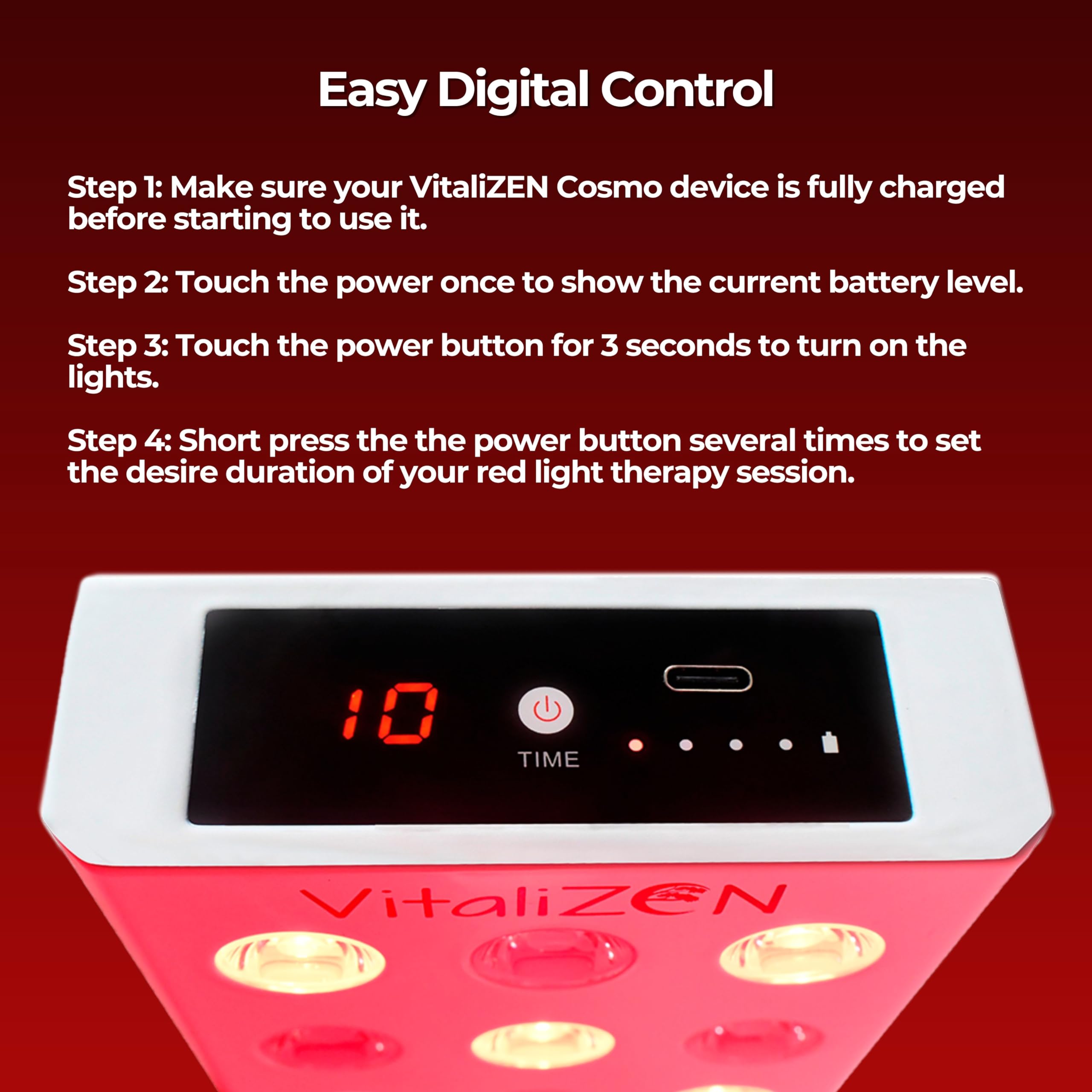 VitaliZEN Cosmo 60 Watt, Rechargeable Red & Near-Infrared Light Therapy Device. 660nm & 850nm VitaliZENAu supplements