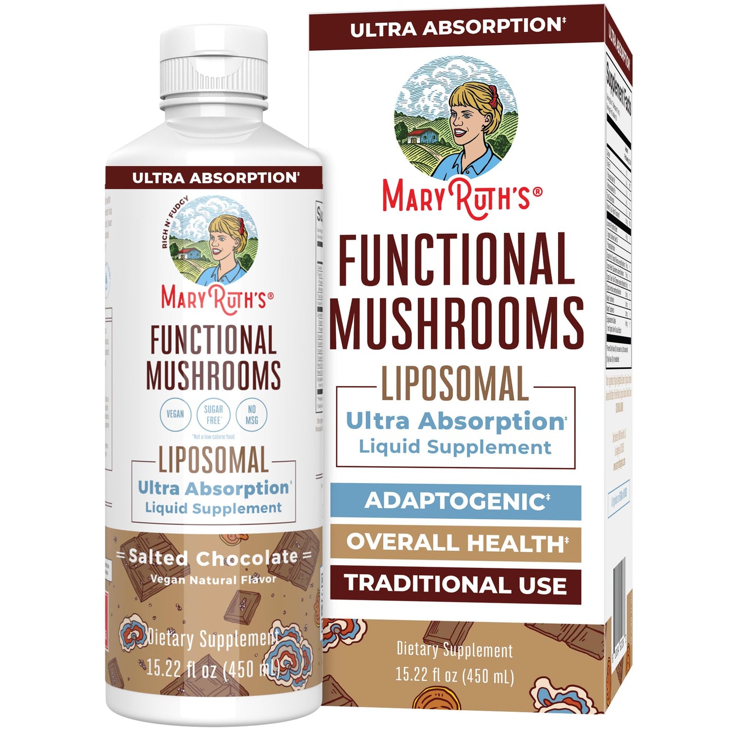 MaryRuth Organics Mushroom, Mushroom Supplement, Mushroom Liquid Vitamin, Reishi Mushroom Supplement for Immune Support, Turkey Tail Vitamin for Stress Relief, Vegan, Non-GMO, Gluten Free, 15.22 Fl Oz MARYRUTH'SUS supplements