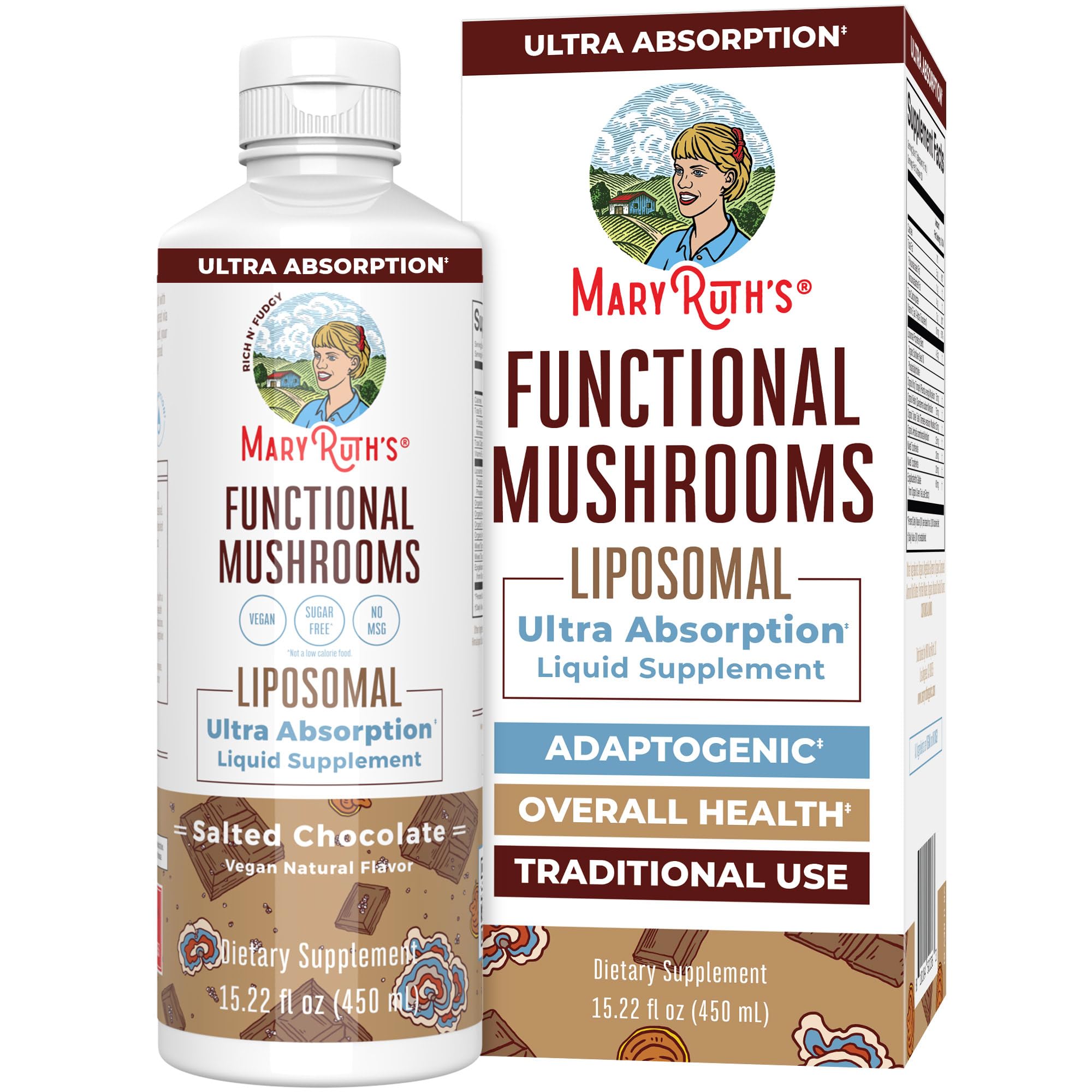 MaryRuth Organics Mushroom, Mushroom Supplement, Mushroom Liquid Vitamin, Reishi Mushroom Supplement for Immune Support, Turkey Tail Vitamin for Stress Relief, Vegan, Non-GMO, Gluten Free, 15.22 Fl Oz MARYRUTH'SUS supplements