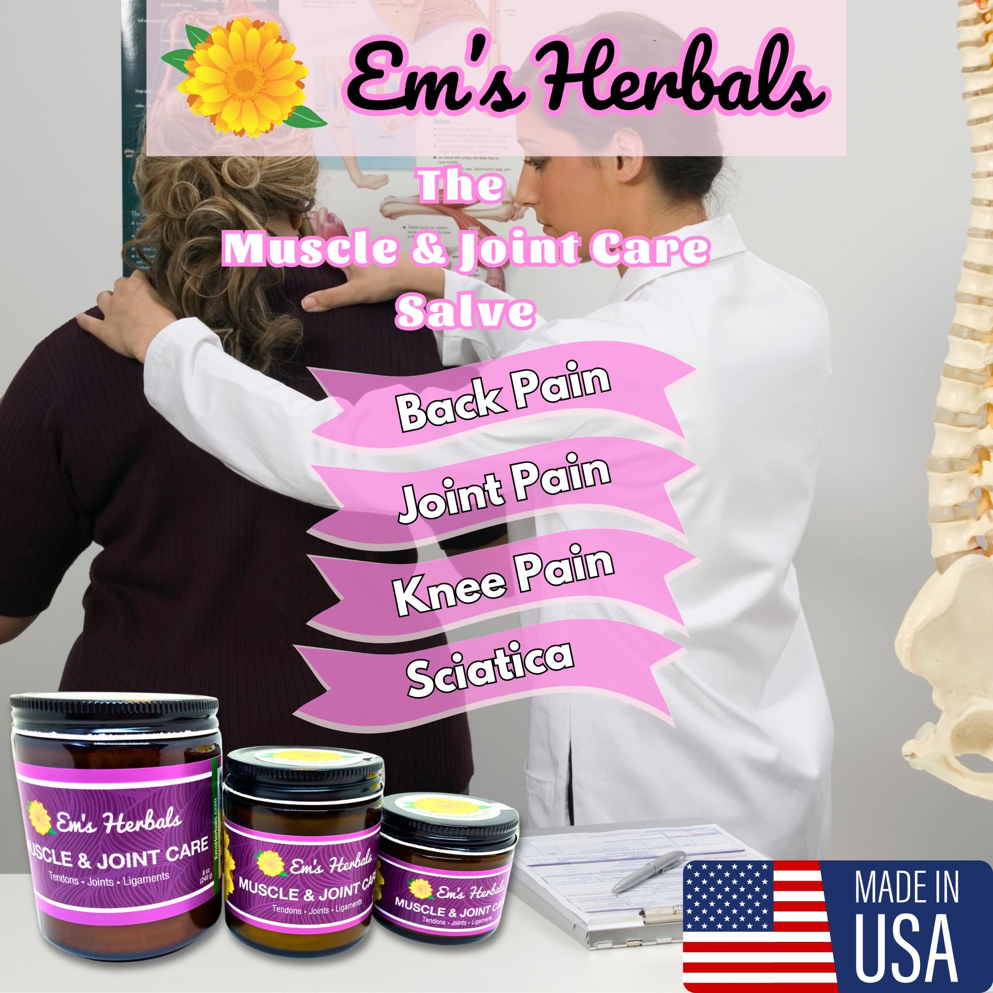 Em's Herbals, Muscle & Joint Care Arnica Salve - Amplified Arnica Salve Made with Menthol Crystals, and Effective Essential Oils to Penetrate Deep into Muscles, Joints, and Back Discomfort (2 oz) Em's HerbalsAu supplements