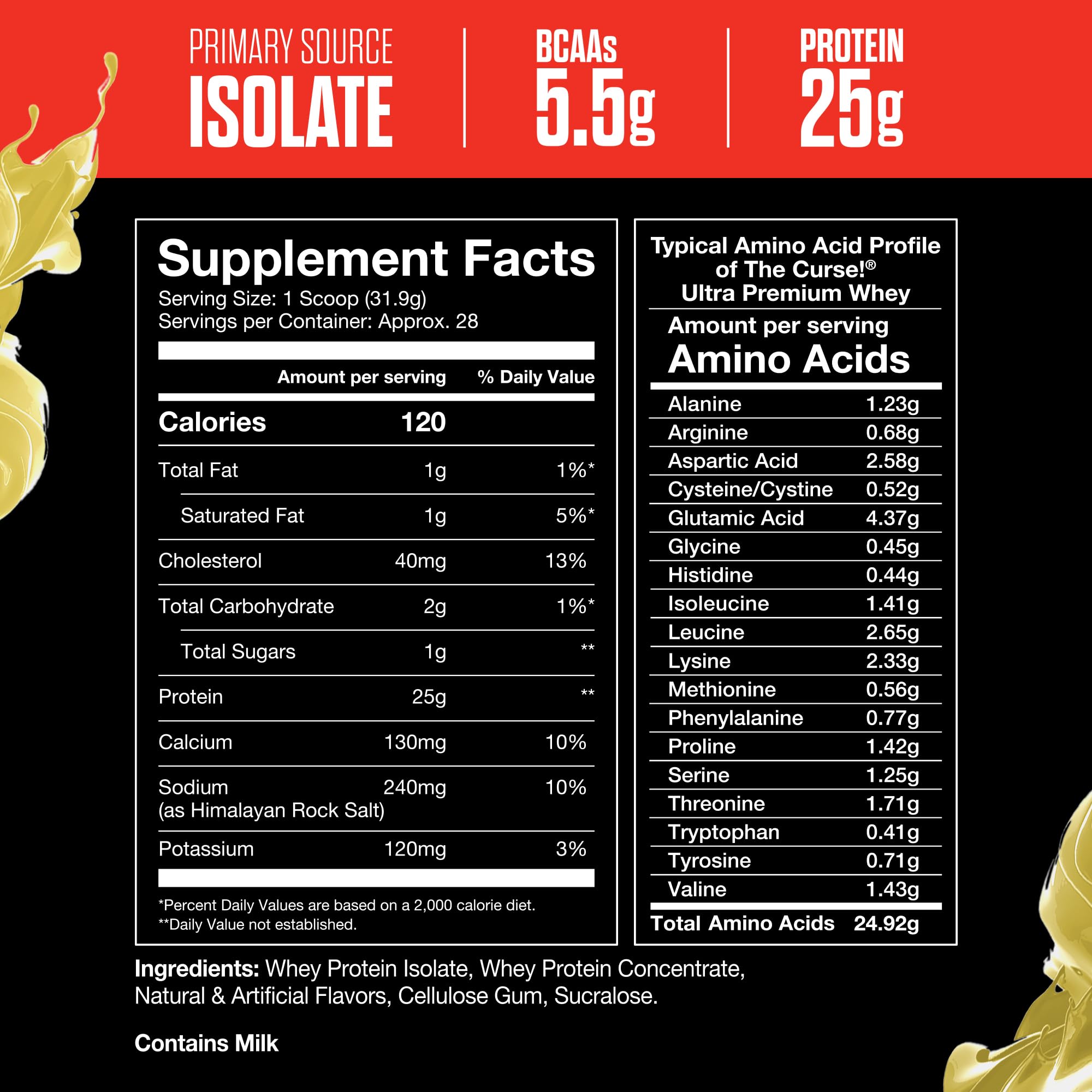 JNX SPORTS The Curse! Ultra Premium Whey Protein Powder Vanilla Bean 2lb | 25g Protein JNX SPORTSUS supplements