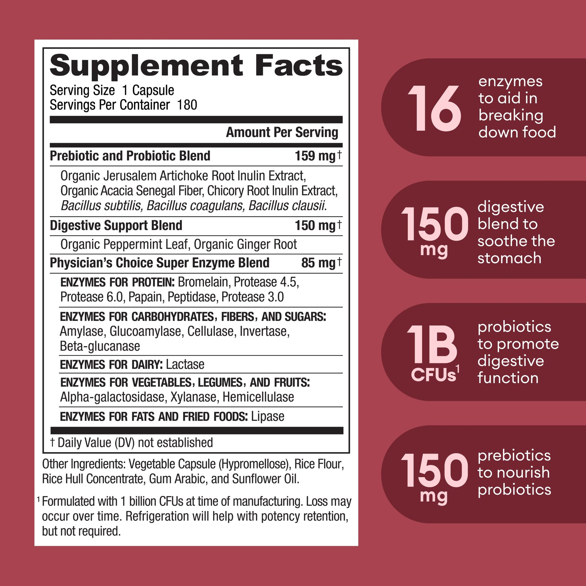 Physician's CHOICE Digestive Enzymes - Multi Enzymes, Bromelain, Organic Prebiotics Physician's CHOICEUS supplements