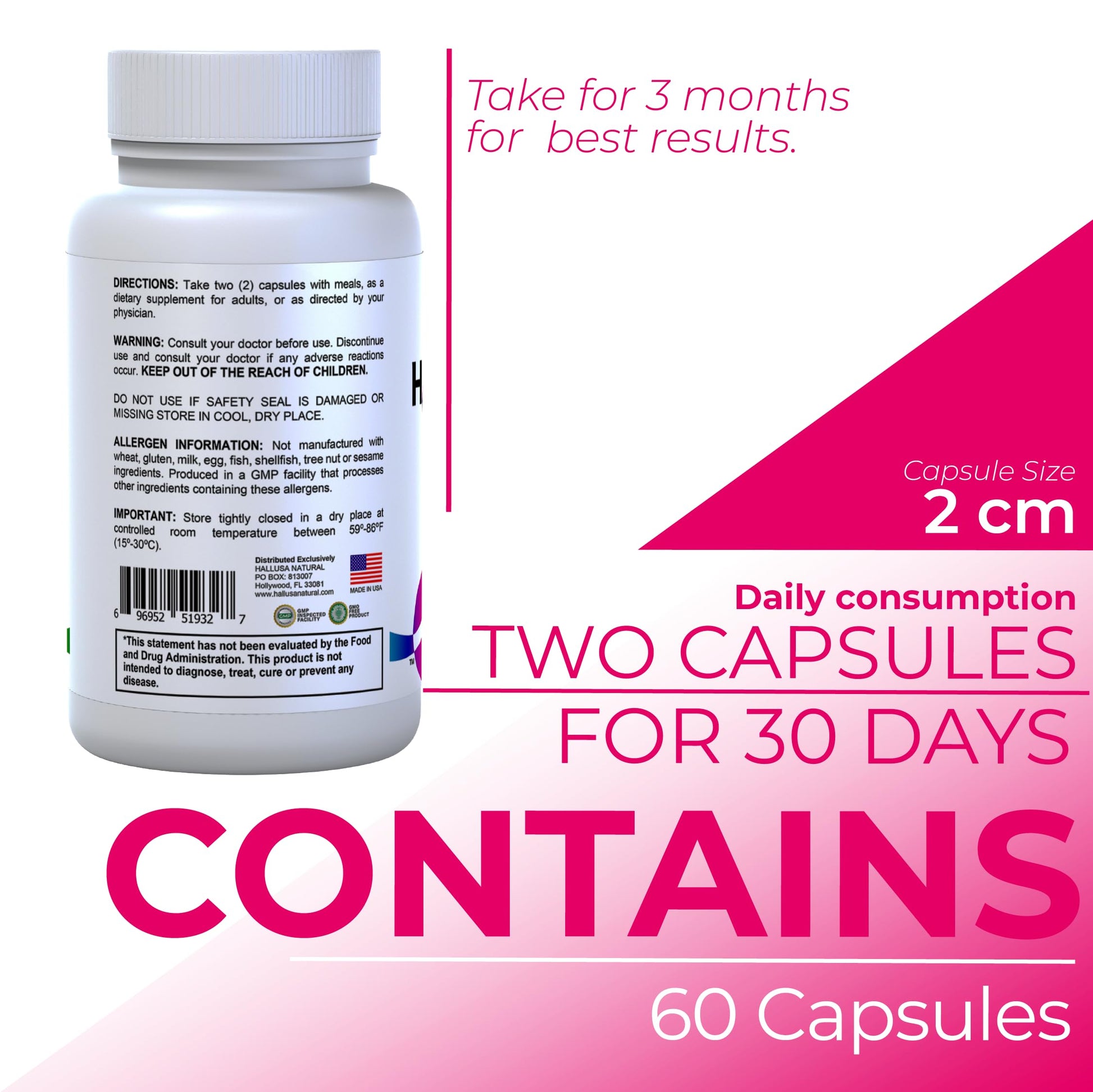 Women’s Multivitamin 18+ Vitamins & Minerals | Biotin, Folic Acid, Zinc, Calcium, Magnesium & Vitamin D | Hair, Skin & Nails Support, Energy Hallusa NaturalUS supplements