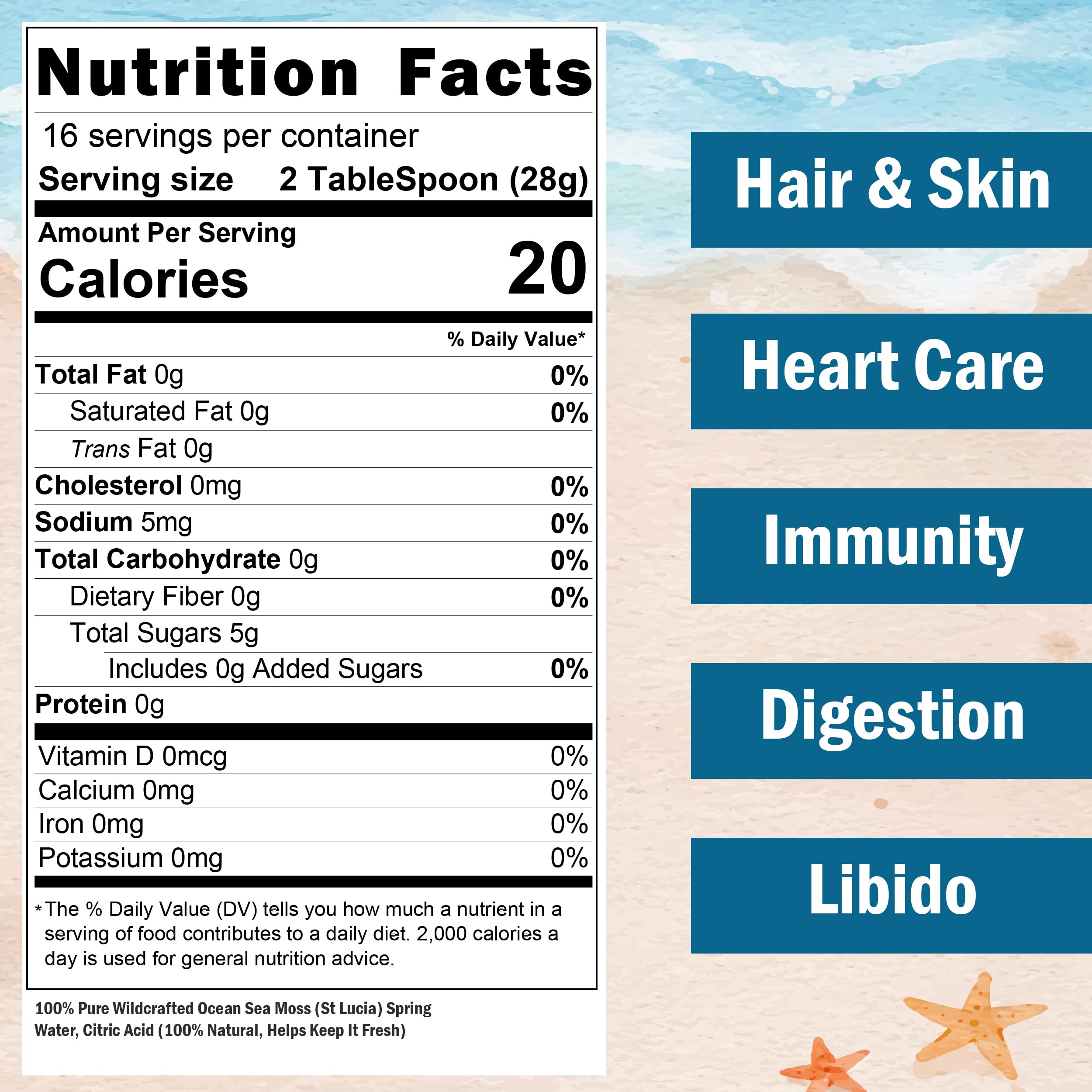 Healistix Irish Sea Moss Gel- St Lucia Wildcrafted Seamoss Gel, Packed with 92 Vitamins HX HEALISTIXAu supplements