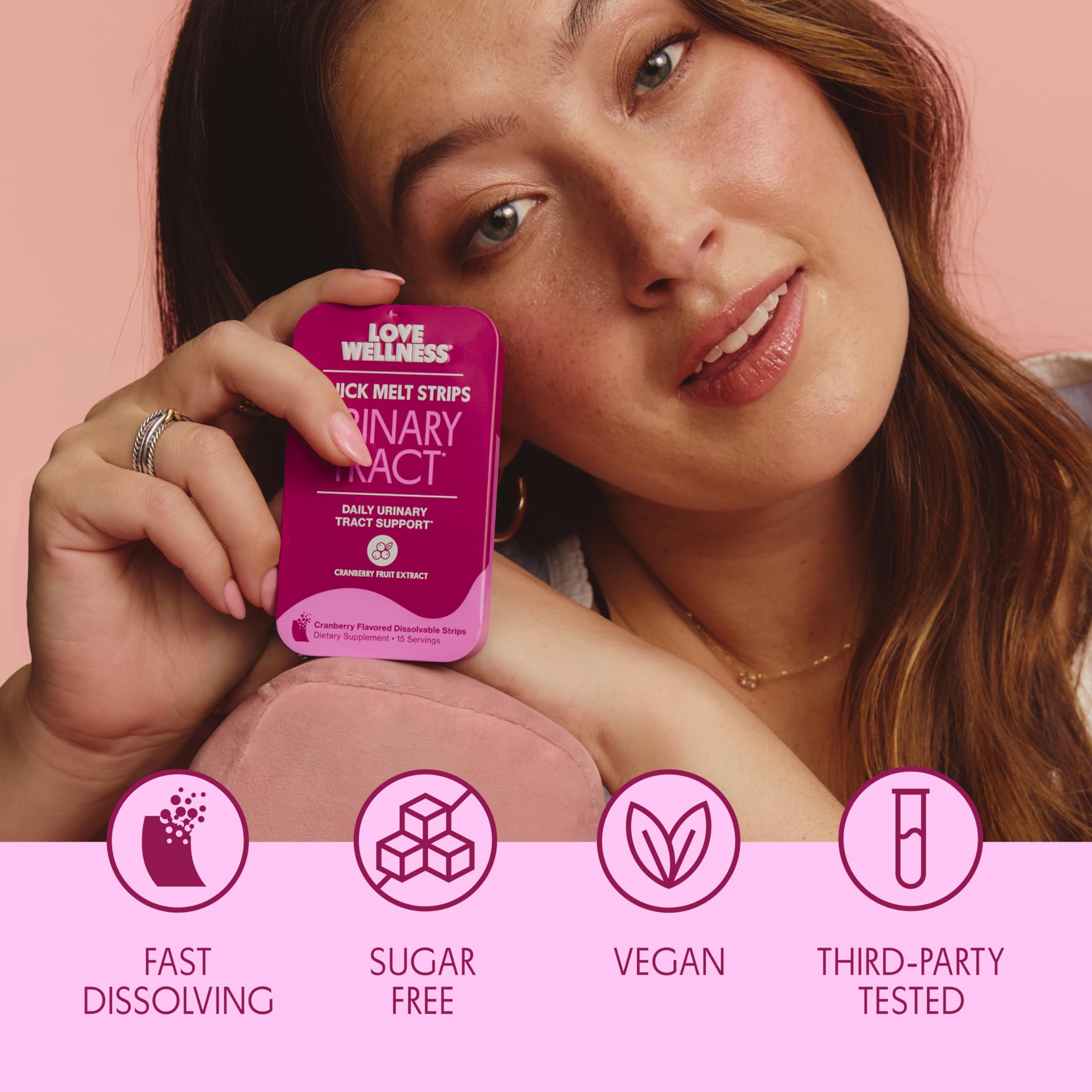 Love Wellness Urinary Tract* Quick Melt Strips - Fast-Dissolving UT Support with 36 mg PACs from Cranberry Fruit Extract - Promotes Urinary Health* - No Water Needed - Vegan and Sugar Free - 32 Strips Love WellnessAu supplements
