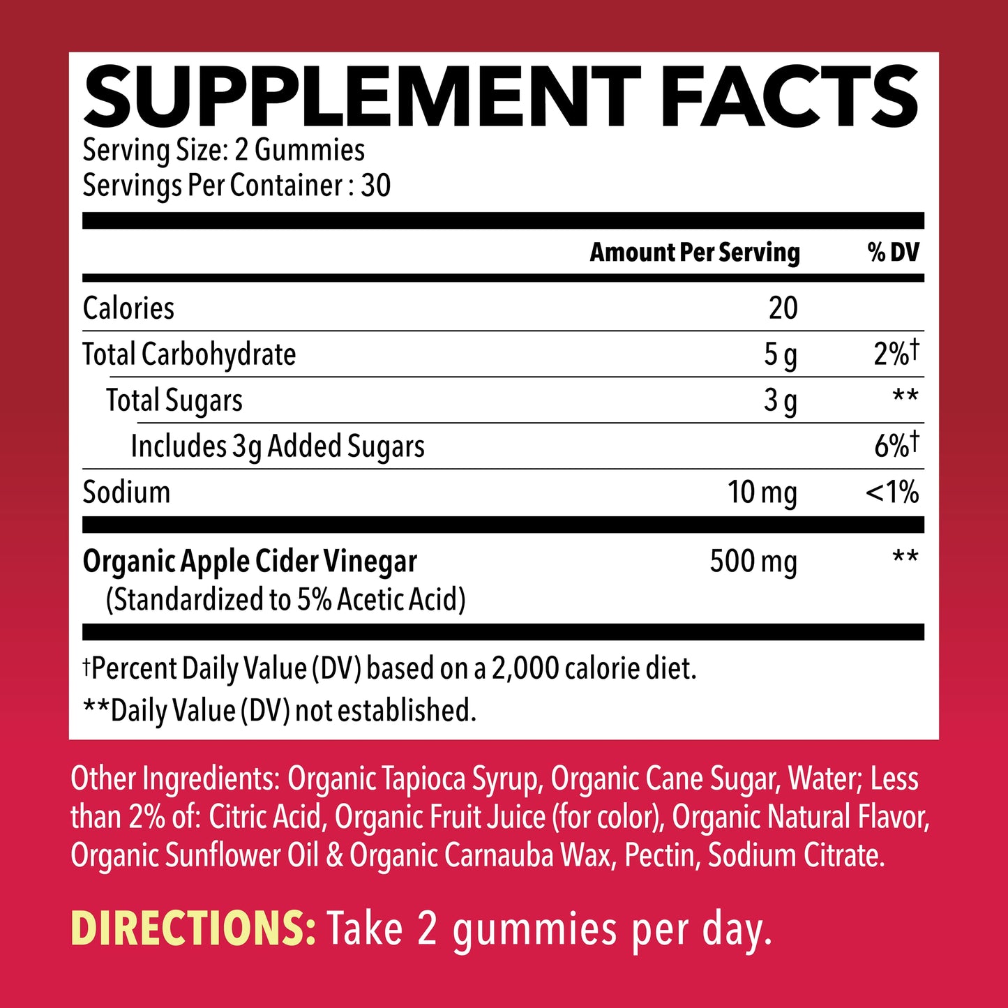 Organic Apple Cider Vinegar Gummies Detox | The Mother Enzyme | ACV Gummy HAVASU NUTRITIONUS supplements