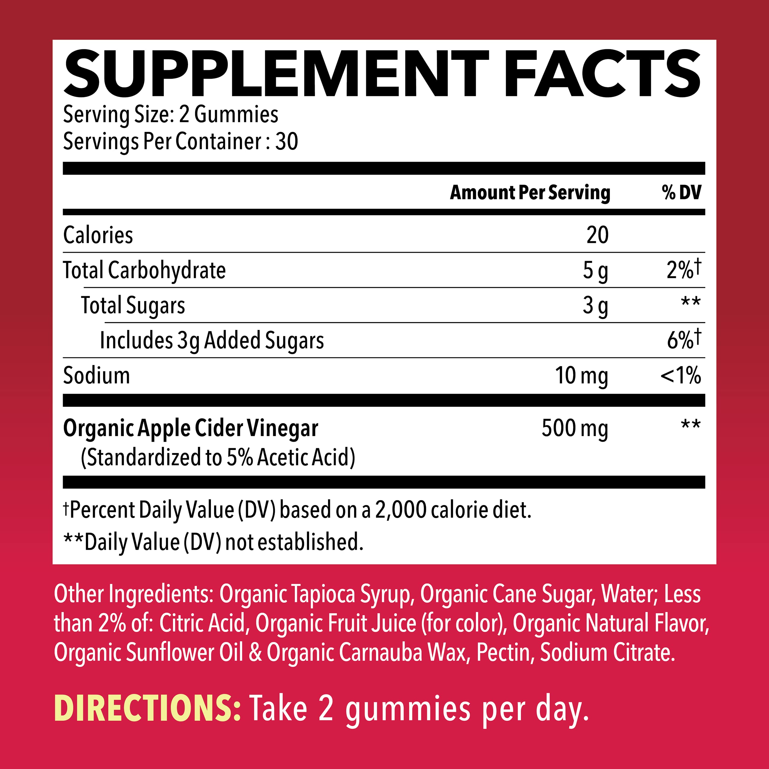 Organic Apple Cider Vinegar Gummies Detox | The Mother Enzyme | ACV Gummy HAVASU NUTRITIONUS supplements