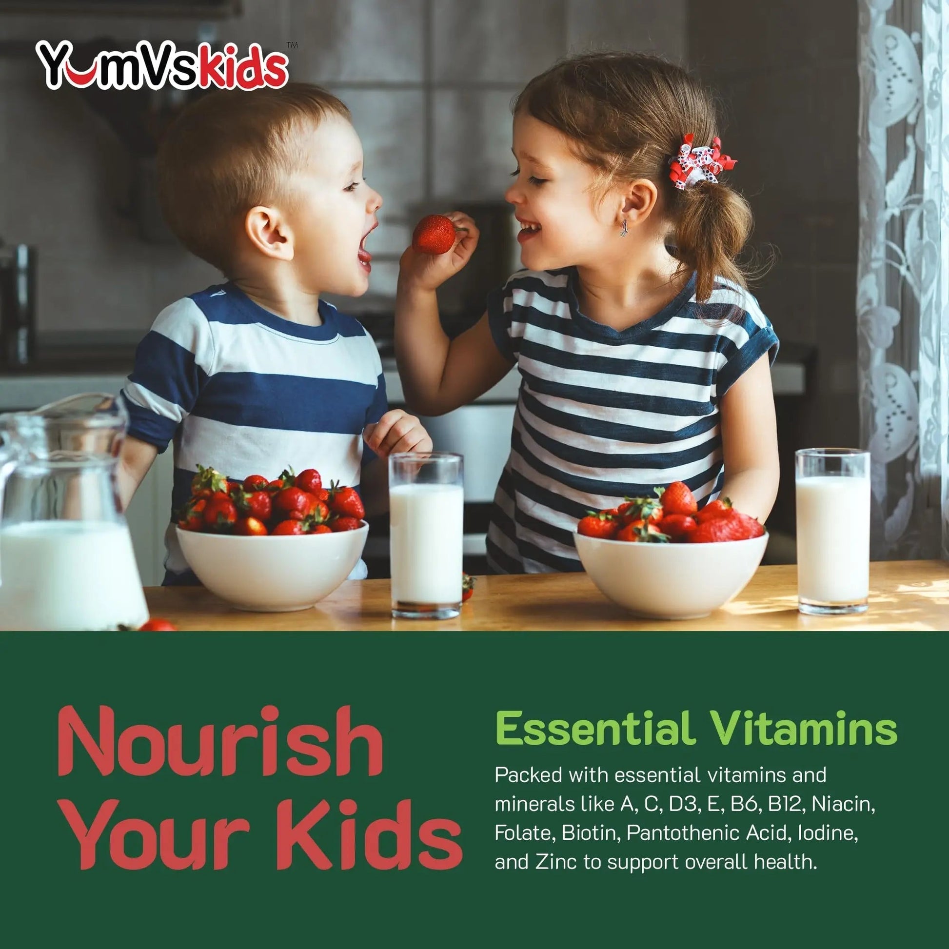 YumVs Kids Multivitamin Gummies - Fruit Flavored Chewable Children's Multivitamin - Kids Vitamins Multivitamin Gummy with 12 Minerals & Vitamins A C D3 E B6 B12 YUM-V'SAu supplements
