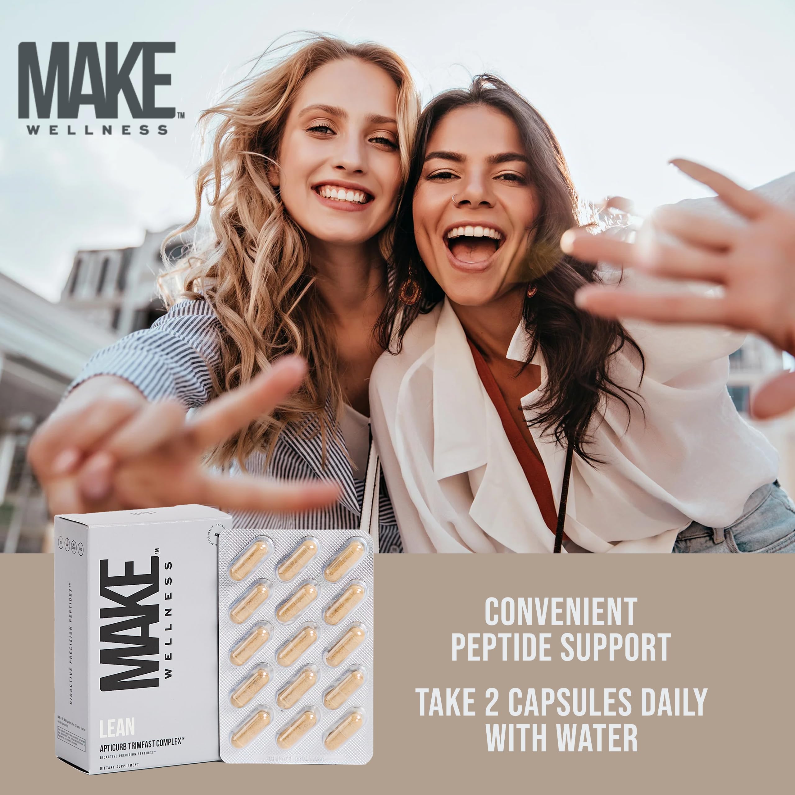Make Wellness Lean Peptide Supplement | Supports Overall Wellness, Normal Muscle Health & Active Lifestyles | Bioactive Peptide Blend | Clean, Non-GMO Formula | 30 Servings for Daily Nutrition Make WellnessAu supplements