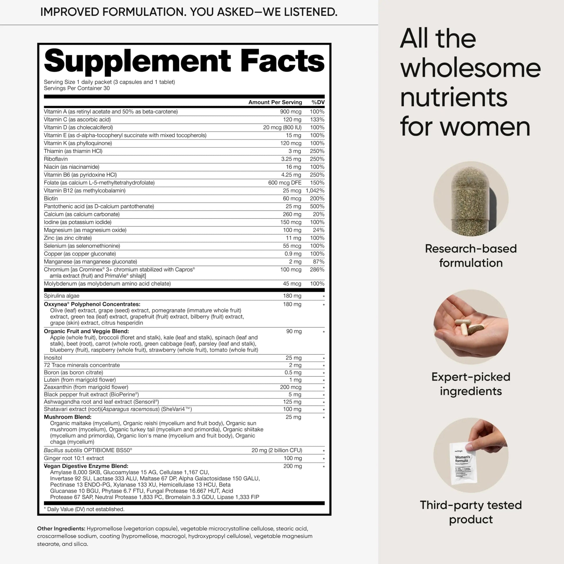 meOrigin Multivitamin for Women, All-in-One Supplement Complex with Vitamin B12, A, C, Biotin, D, E, Folate, Magnesium meOriginAu supplements