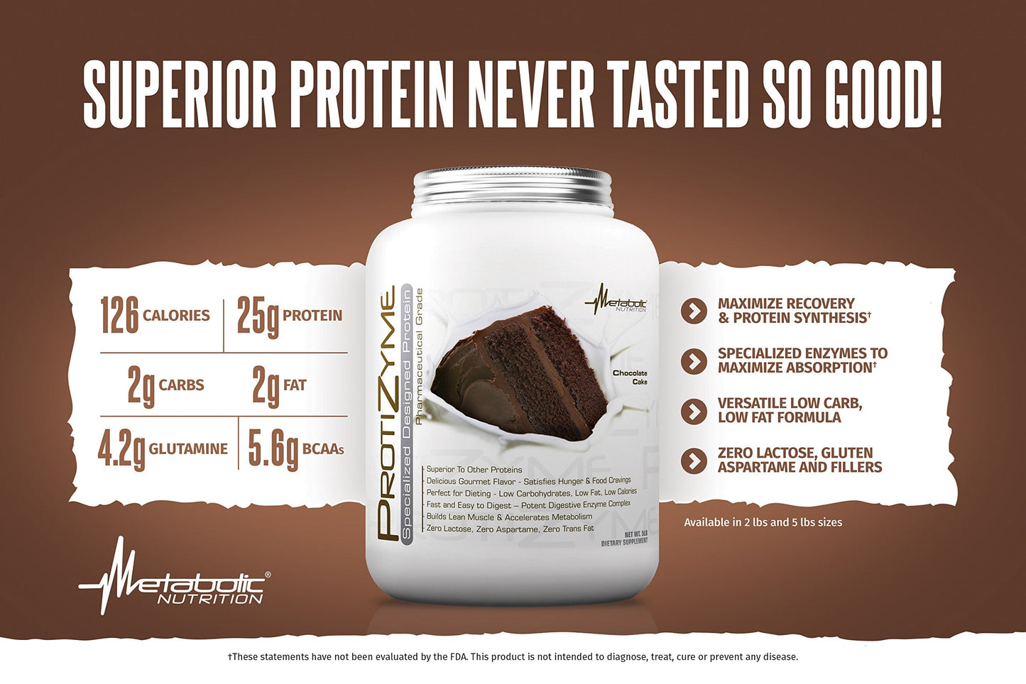Metabolic Nutrition | Protizyme | 100% Whey Protein Powder | High Protein, Low Carb Metabolic NutritionUS supplements