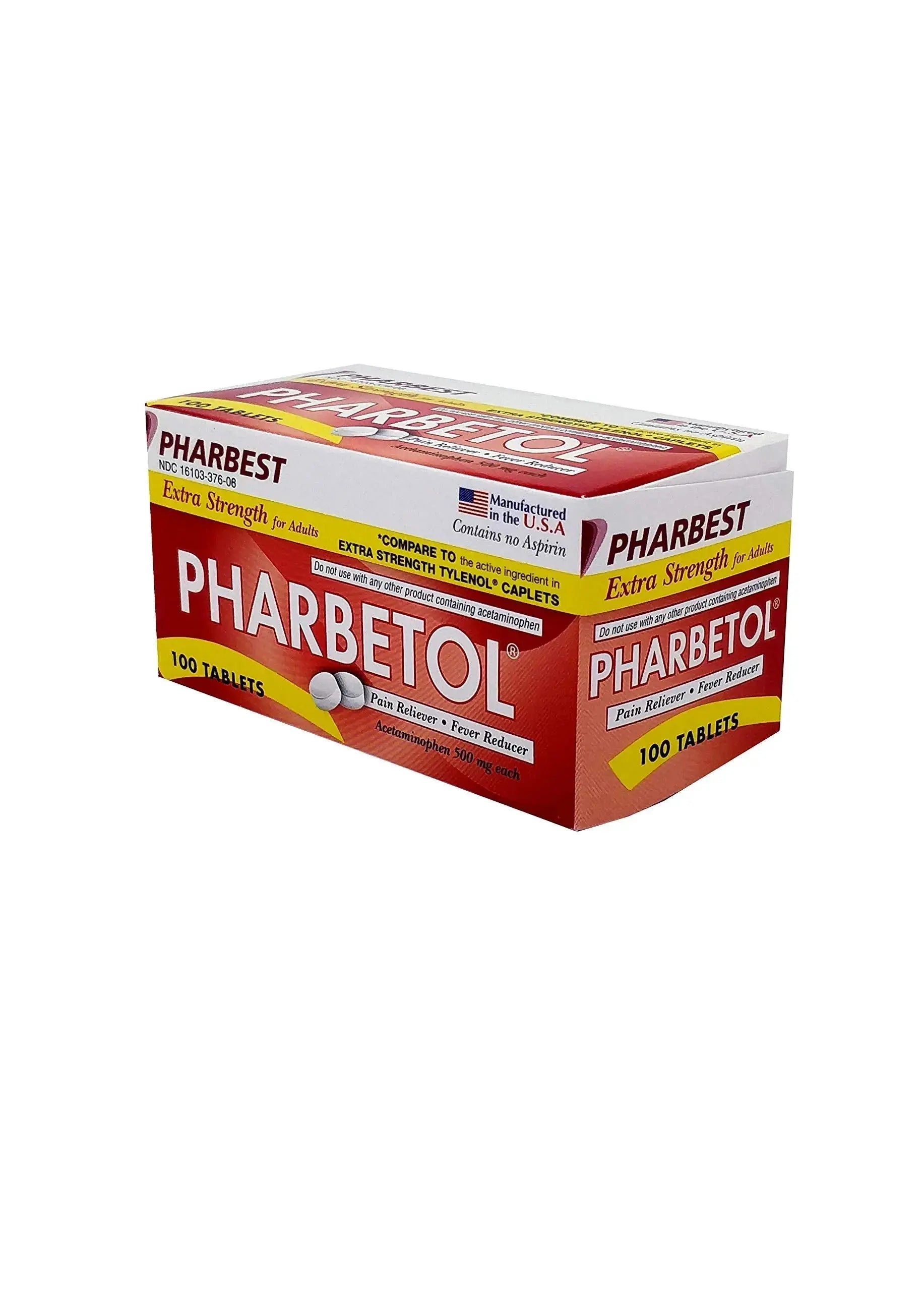 Pharbetol 500mg Extra Strength Tablets 100 Count (Generic Extra Strength) PHARBEST PHARMACEUTICALSAu supplements
