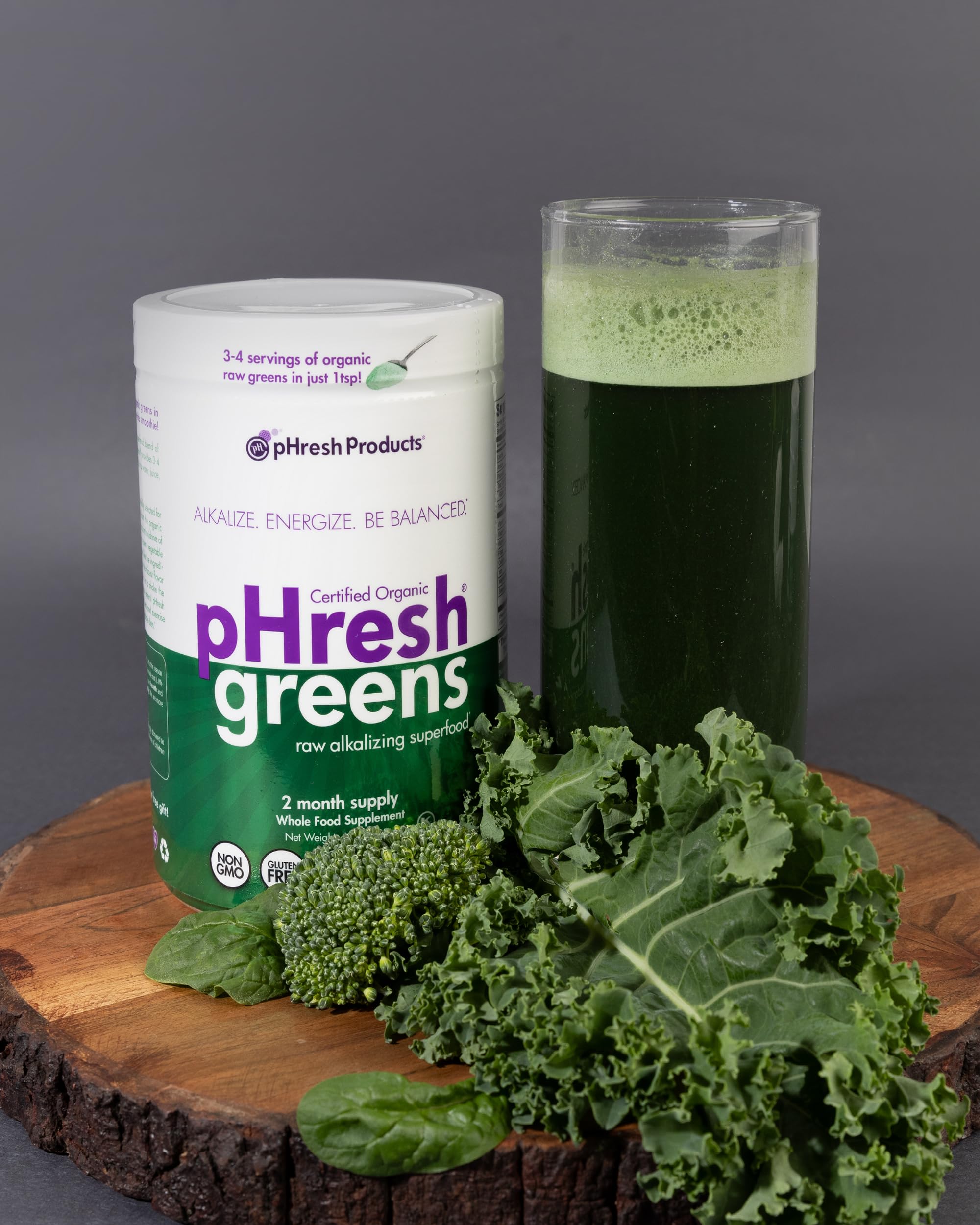 pHresh - Greens Raw Alkalizing Superfood Greens Powder - 2 Month Supply - Vegan, Kosher, Gluten Free - Natural Enzymes, Nutrients - Approved for Intermittent Fasting - 10 oz Phresh ProductsAu supplements