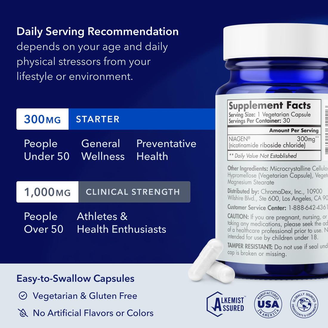 TRU NIAGEN Patented NAD Supplement for Brain Function, Anti Aging & Cell Regeneration, 300mg Niagen, 30 Servings | Supports Cellular Energy, Muscle | Nicotinamide Riboside (NR) Take 1 Daily | 2 Bottle TRU NIAGENUS supplements