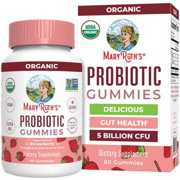 MaryRuth Organics USDA Organic Probiotic Gummies |Probiotics forWomen & Men Digestive Health & Gut Comfort Supplement 5 Billion CFU | Immune & Digestive Support | Vegan | Non-GMO | 60 Count MARYRUTH'SUS supplements