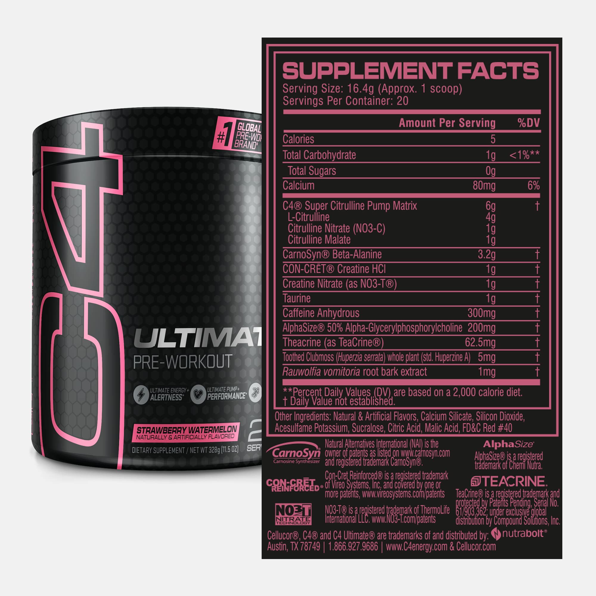 Cellucor C4 Ultimate Pre Workout Powder Strawberry Watermelon - Sugar Free CellucorUS supplements