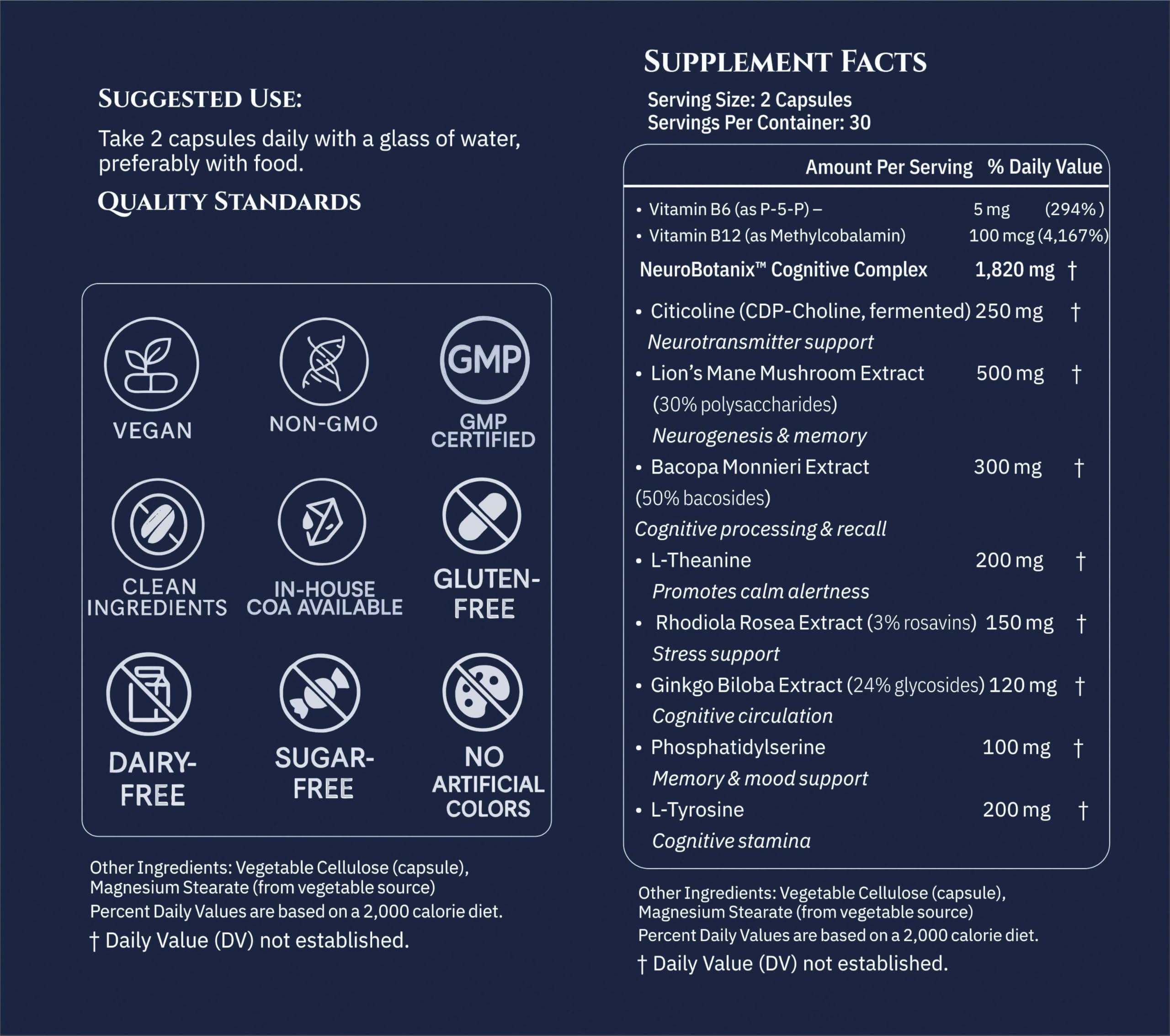 Xenivra Synaptix™ Natural Nootropic Brain Supplement | Herbal Memory & Focus Pills with Citicoline, L-Theanine, Lion’s Mane, Bacopa & Rhodiola | Mental Clarity & Brain Fog Support | 60 Vegan Capsules XENIVRA NATURE, AMPLIFIED BY SCIENCEAu supplements