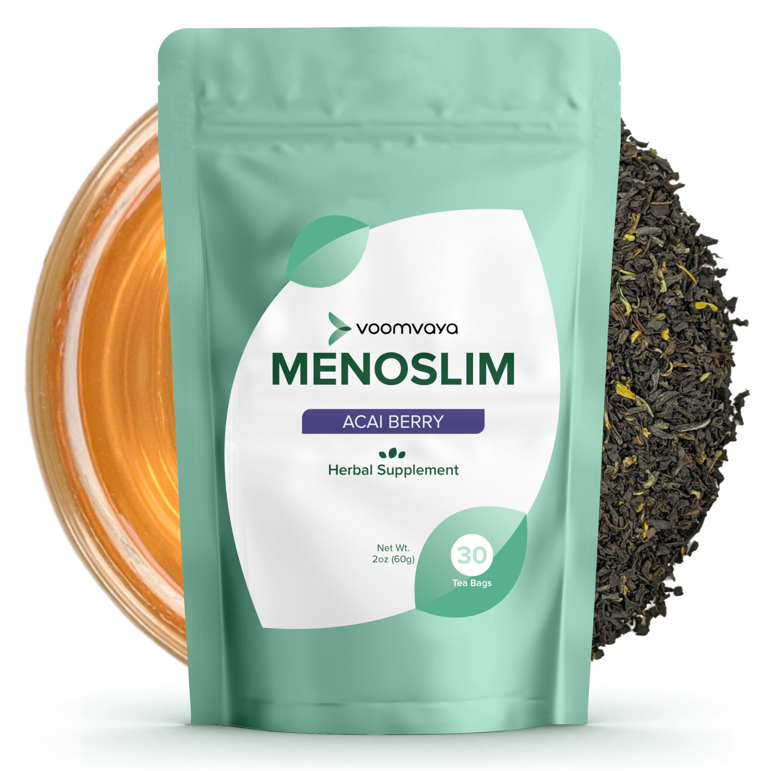 VoomVaya MenoSlim Tea – Menopause & Perimenopause Supplement for Women – Supports Healthy Metabolism & Overall Wellness – Acai Berry Flavor – 30 Tea Bags VoomVayaAu supplements