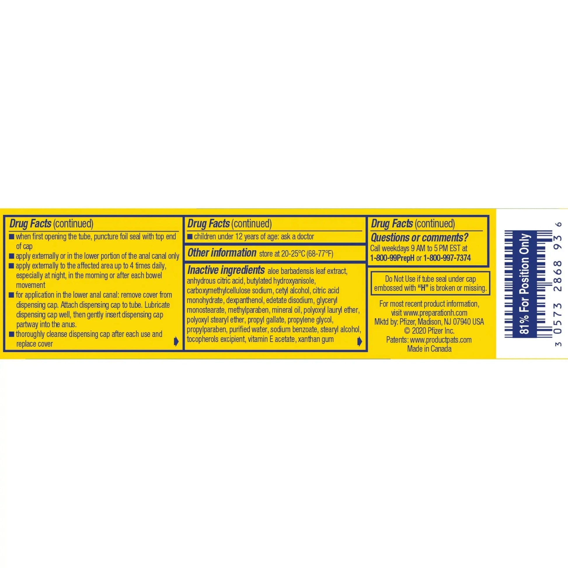 Preparation H Hemorrhoid Symptom Treatment Cream (0.9 Ounce Tube), Maximum Strength Multi-Symptom Pain Relief with Aloe Preparation HAu supplements