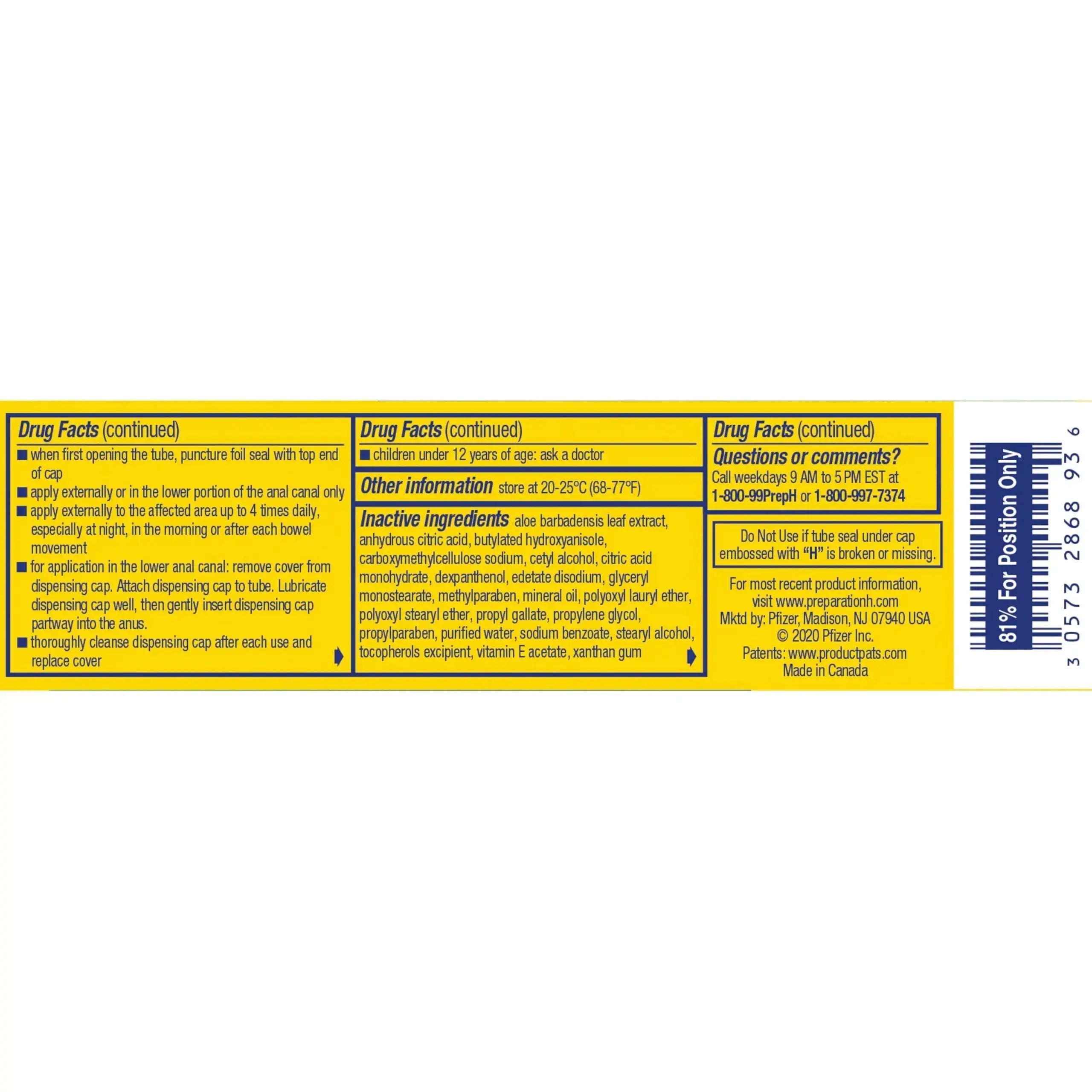 Preparation H Hemorrhoid Symptom Treatment Cream (0.9 Ounce Tube), Maximum Strength Multi-Symptom Pain Relief with Aloe Preparation HAu supplements