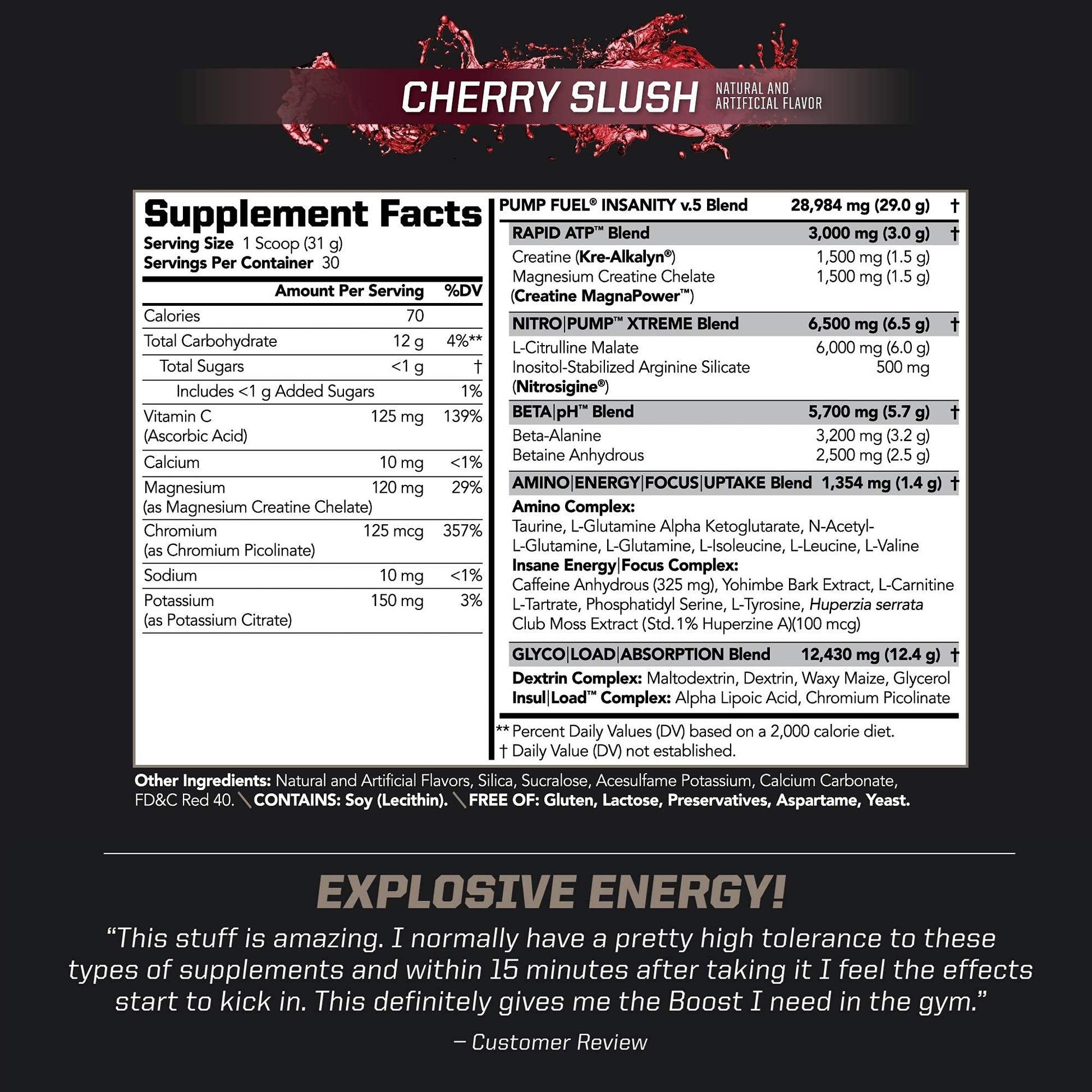 PMD Sports Ultra Pump Fuel Insanity - Pre Workout – Cherry Slush (30 Servings) PMDAu supplements