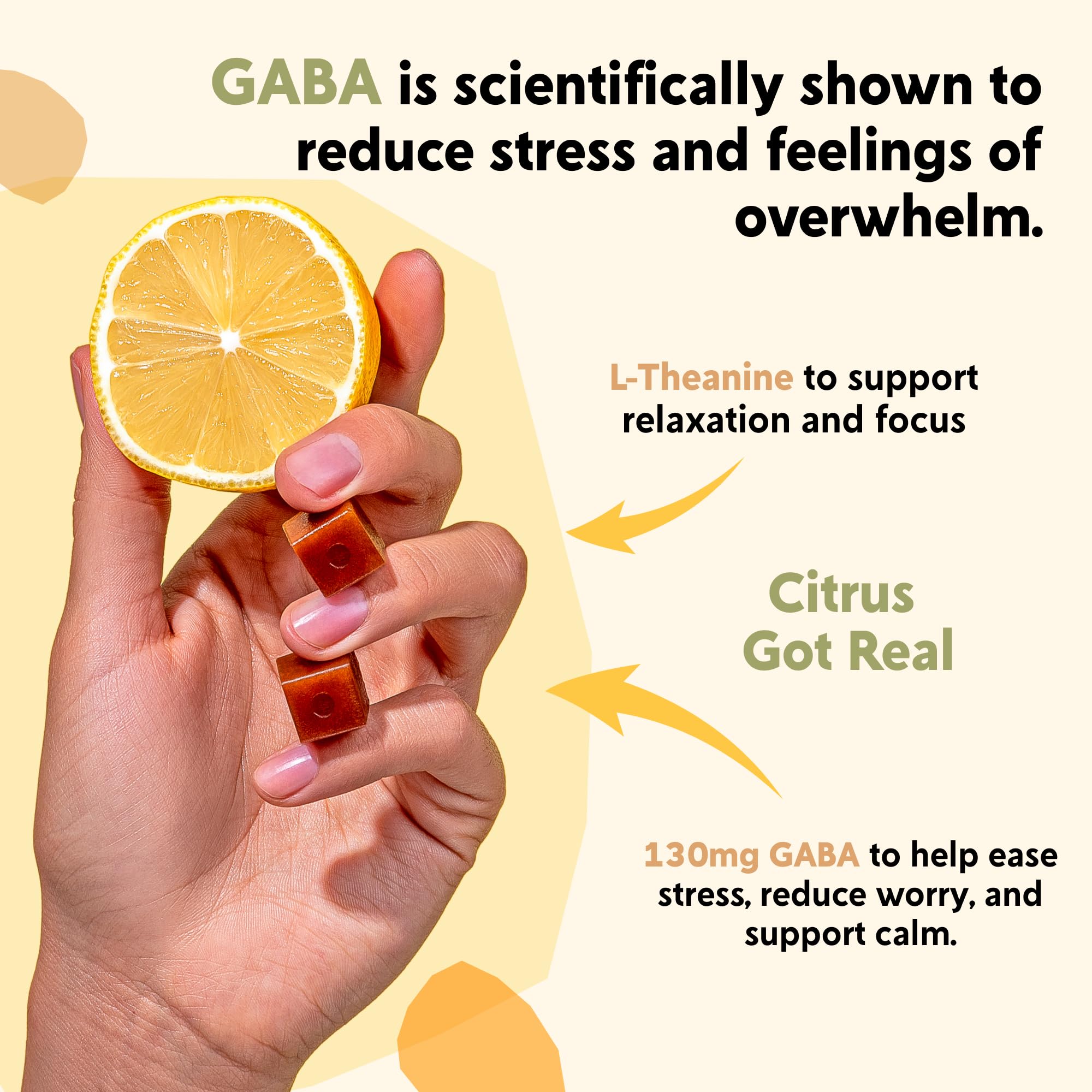 PYM Citrus Mood Chews Support for Stress, Worry & Overwhelm, 120 Count | 130mg GABA, 90mg L-Theanine | Vegan, Non-GMO, Gluten-Free, No Added Sugar | All-Natural Mood Balance Supplement Made in USA PYM HealthAu supplements