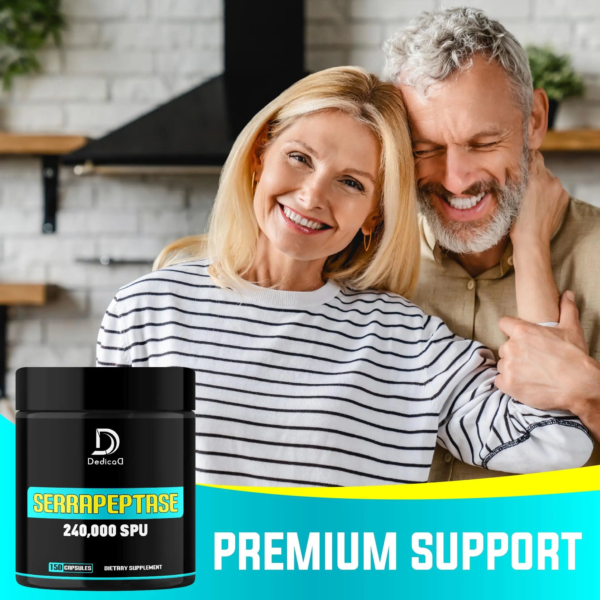 DEDICAD Serrapeptase Supplement 240,000 SPU - 150 Capsules for Smooth Breathing, Heart Health & Immune System Support - 75-Serving Supply DEDICADnz supplements