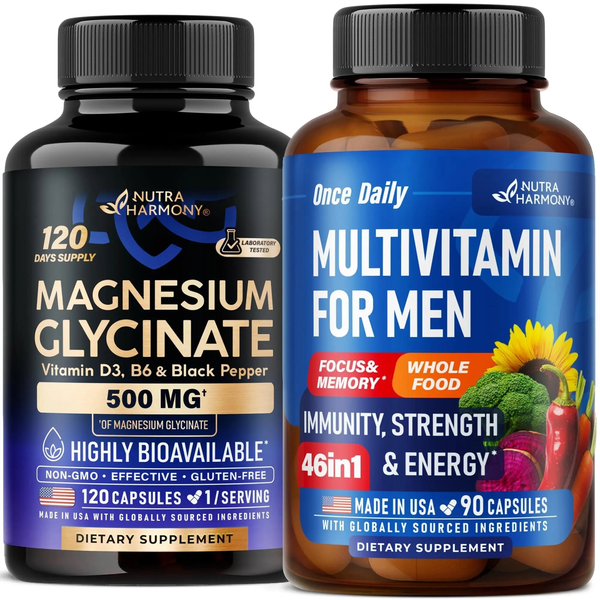 NUTRAHARMONY Multivitamins for Men & Magnesium Glycinate Capsules NUTRAHARMONYAu supplements
