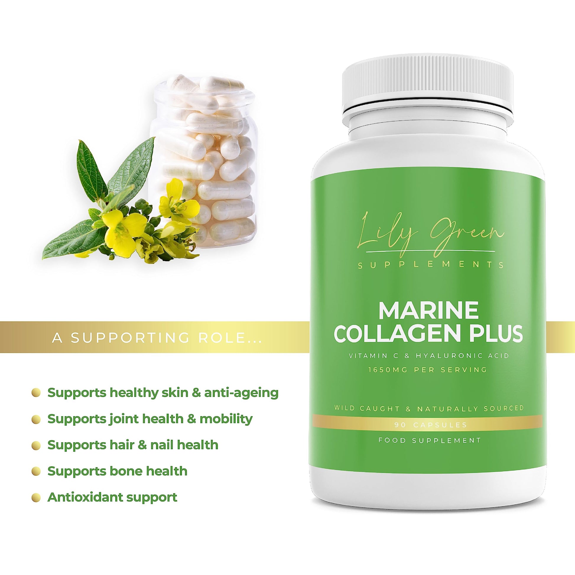 Lily Green | Marine Collagen with Hyaluronic Acid & Vitamin C - 1650mg per Serving Lily Green SupplementsAu supplements