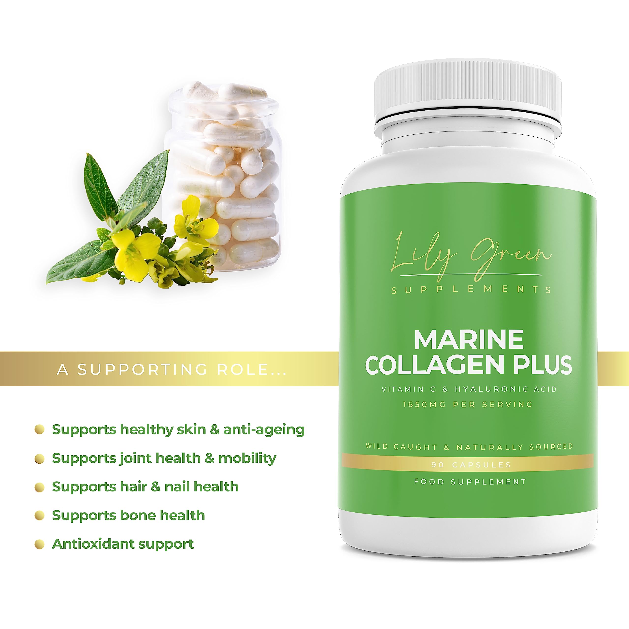 Lily Green | Marine Collagen with Hyaluronic Acid & Vitamin C - 1650mg per Serving Lily Green SupplementsAu supplements