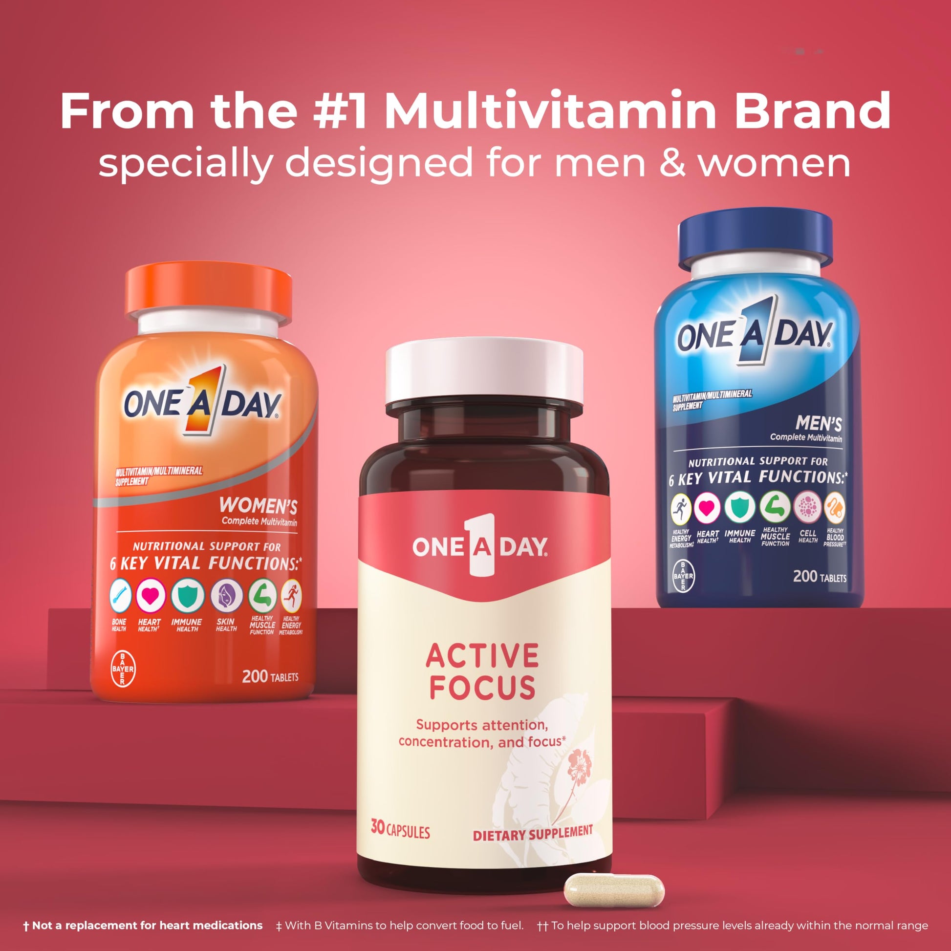 ONE A DAY Bundle Multivitamin for Men 200 Count Tablets Active Focus Supplement ONE A DAYAu supplements