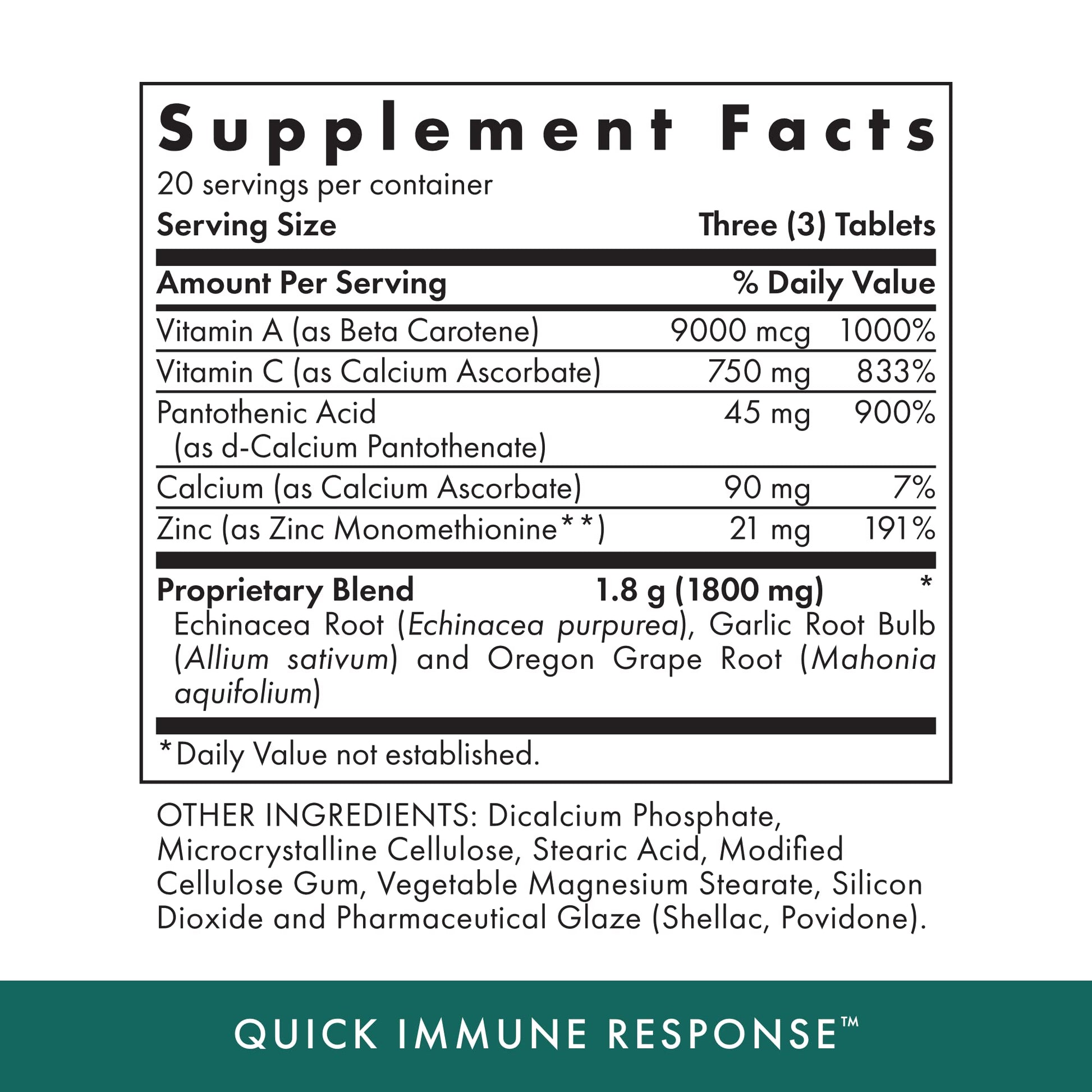 Michael's Health Naturopathic Programs Quick Immune Response - 60 Vegetarian Tablets - Immune System Support - With Vitamin A, Vitamin C & Zinc - 20 Servings MICHAEL'SAu supplements