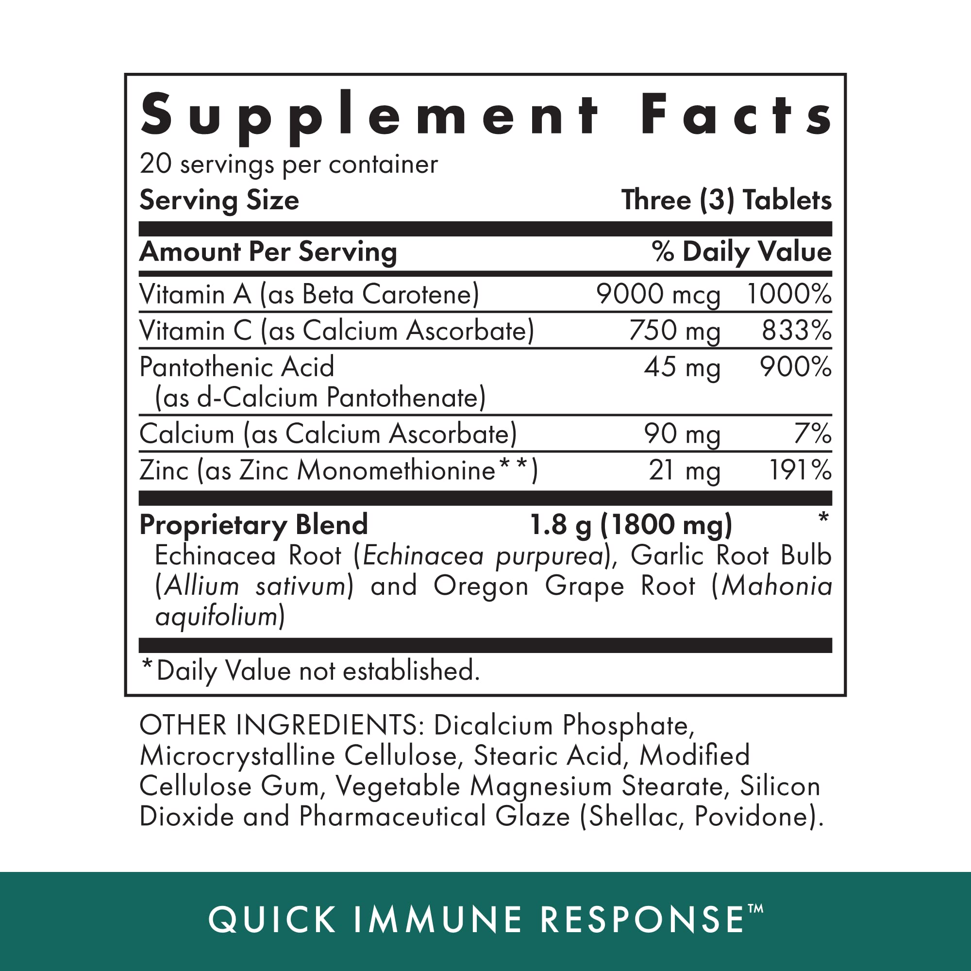 Michael's Health Naturopathic Programs Quick Immune Response - 60 Vegetarian Tablets - Immune System Support - With Vitamin A, Vitamin C & Zinc - 20 Servings MICHAEL'SAu supplements