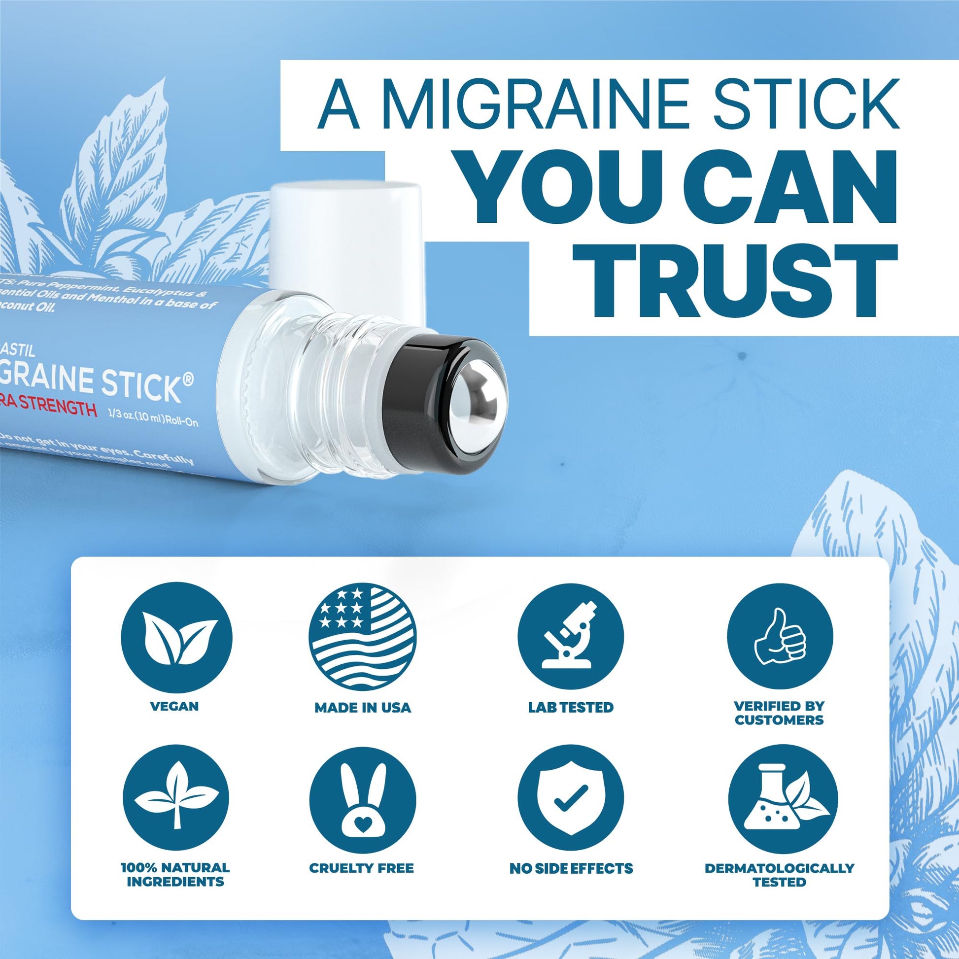 Basic Vigor Migrastil Extra Strength Migraine Stick Advanced Formula. Strong Aromatherapy Roll On with Menthol and Essential Oils. No Lavender. Made in The USA. Basic VigorAu supplements