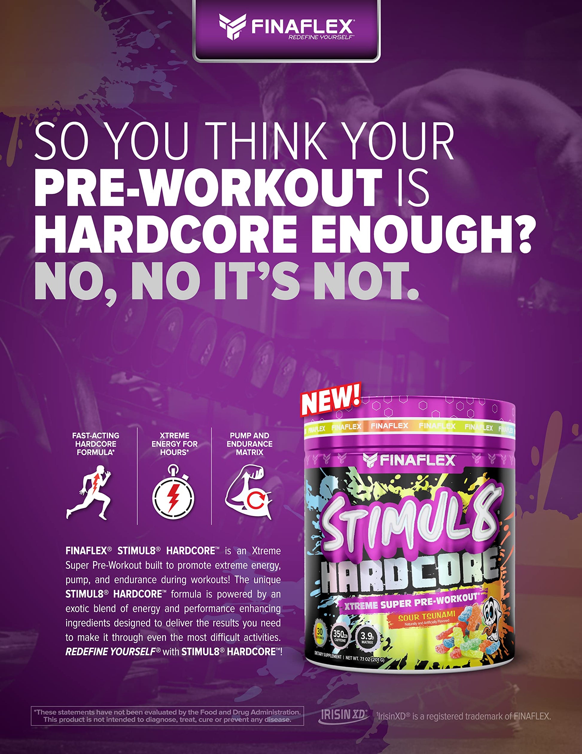 FINAFLEX STIMUL8 Hardcore, Grape Escape - Extreme Energy, Strength & Endurance FINAFLEXAu supplements