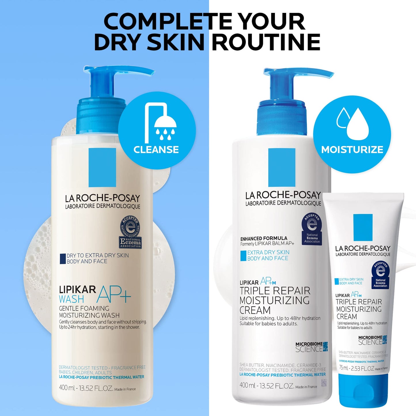 La Roche-Posay Lipikar Daily Repair Moisturizing Lotion Full Size & Travel La Roche-PosayUS supplements
