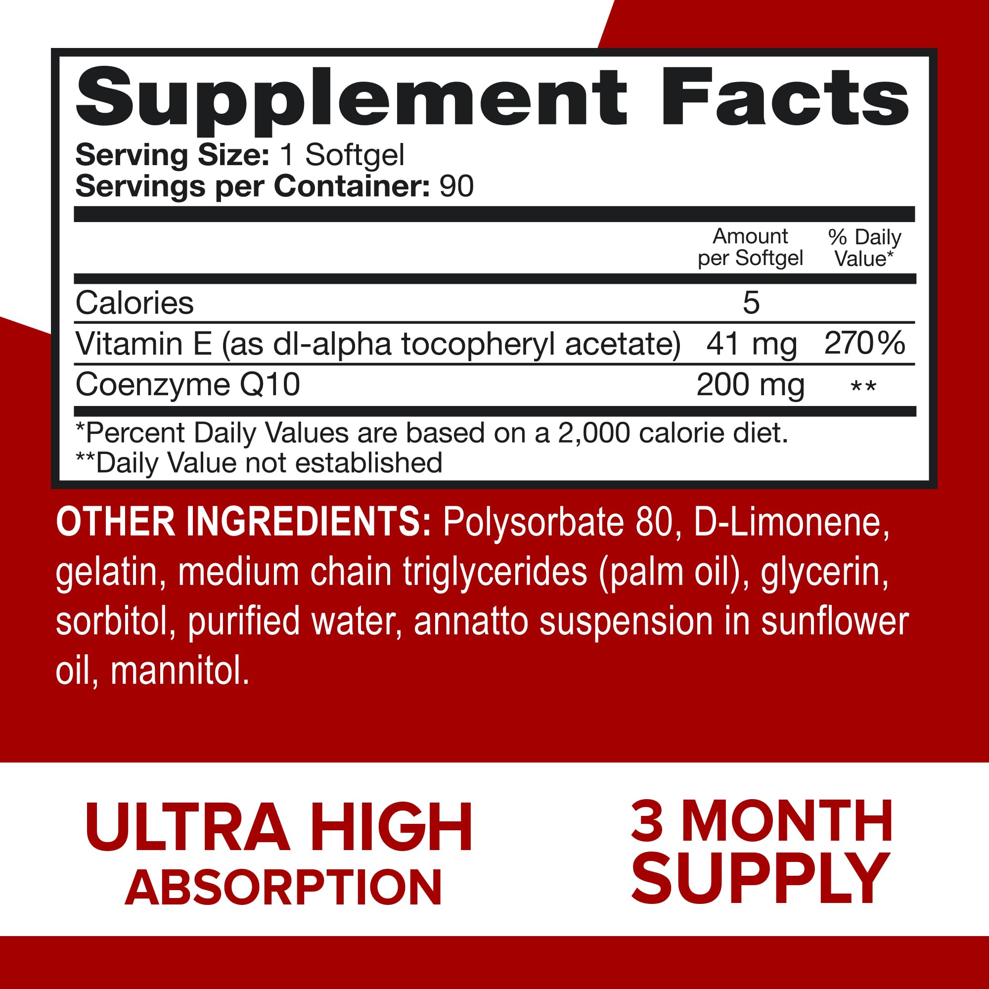 Qunol CoQ10 200mg Softgels, Ultra CoQ10 - Ultra High Absorption Coenzyme Q10 QunolUS supplements
