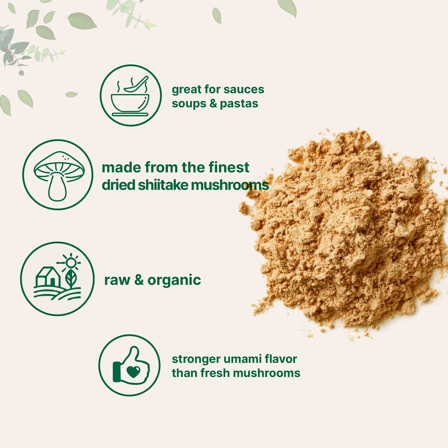 Sustainably US Grown, Organic Shiitake Mushrooms Powder, 8 Ounce Micro IngredientsUS supplements