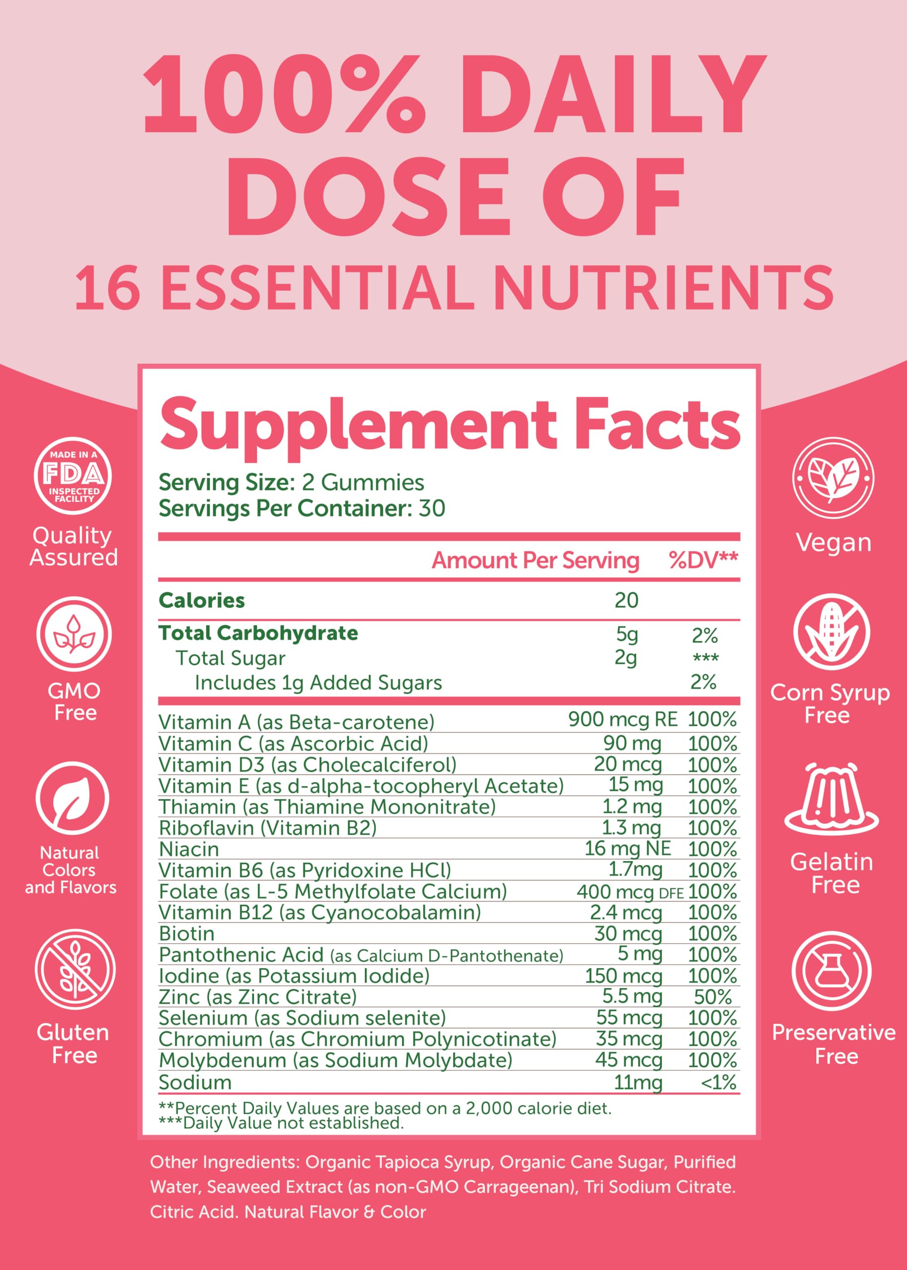 Lunakai USA Made Womens Multivitamin Gummies – Delicious Daily 16 Multi Vitamins for Women – Wellness, Energy & Essential Health Support, 60ct LunakaiAu supplements