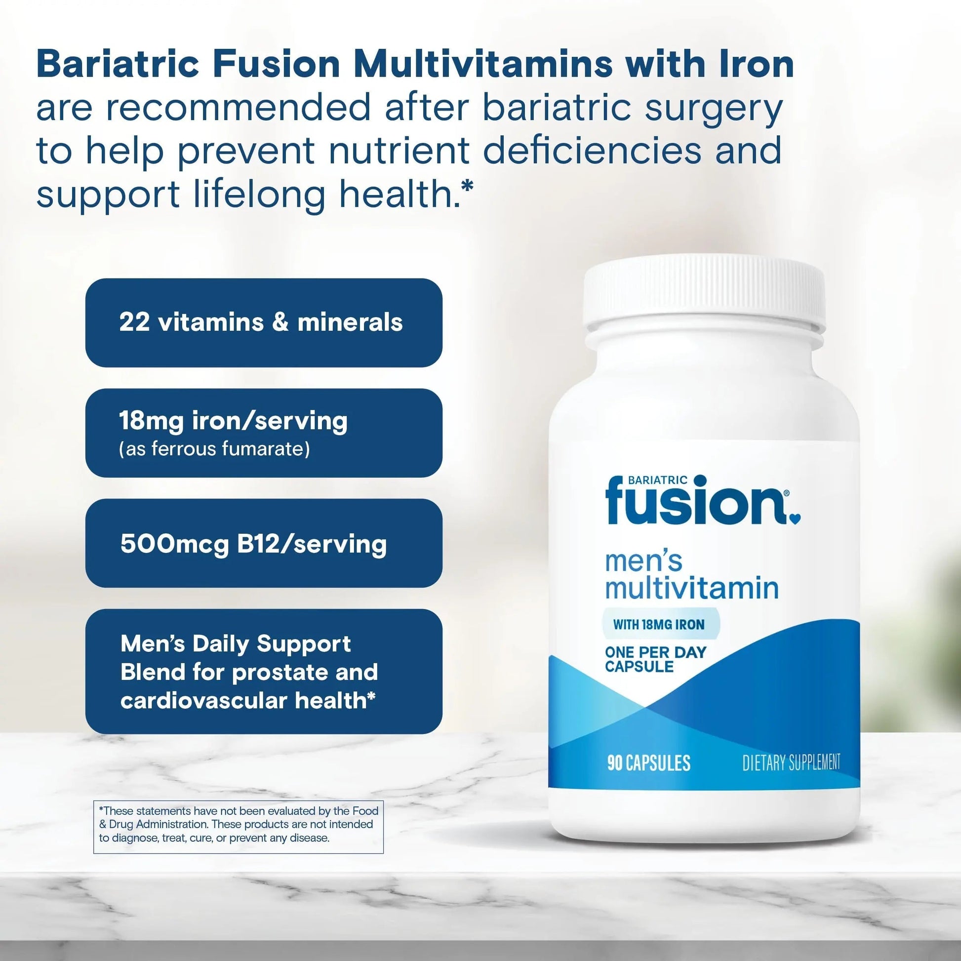 Bariatric Fusion One Per Day Bariatric Multivitamin with Iron for Men | with Prostate and Heart Support Vitamins* | Bariatric FusionAu supplements