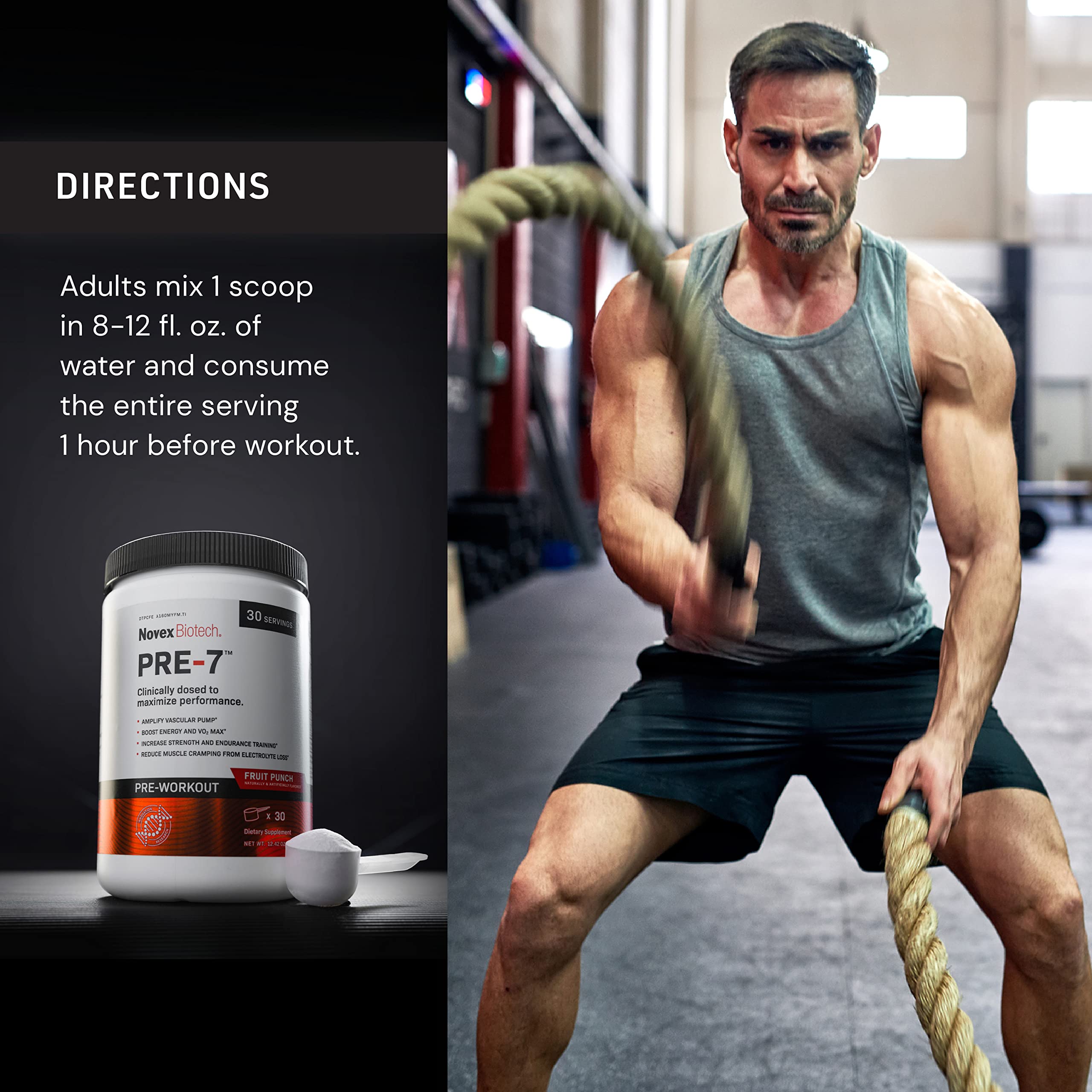 Novex Biotech PRE-7 Pre-Workout Powder – Best preworkout for Men - Boost Energy Novex BiotechAu supplements