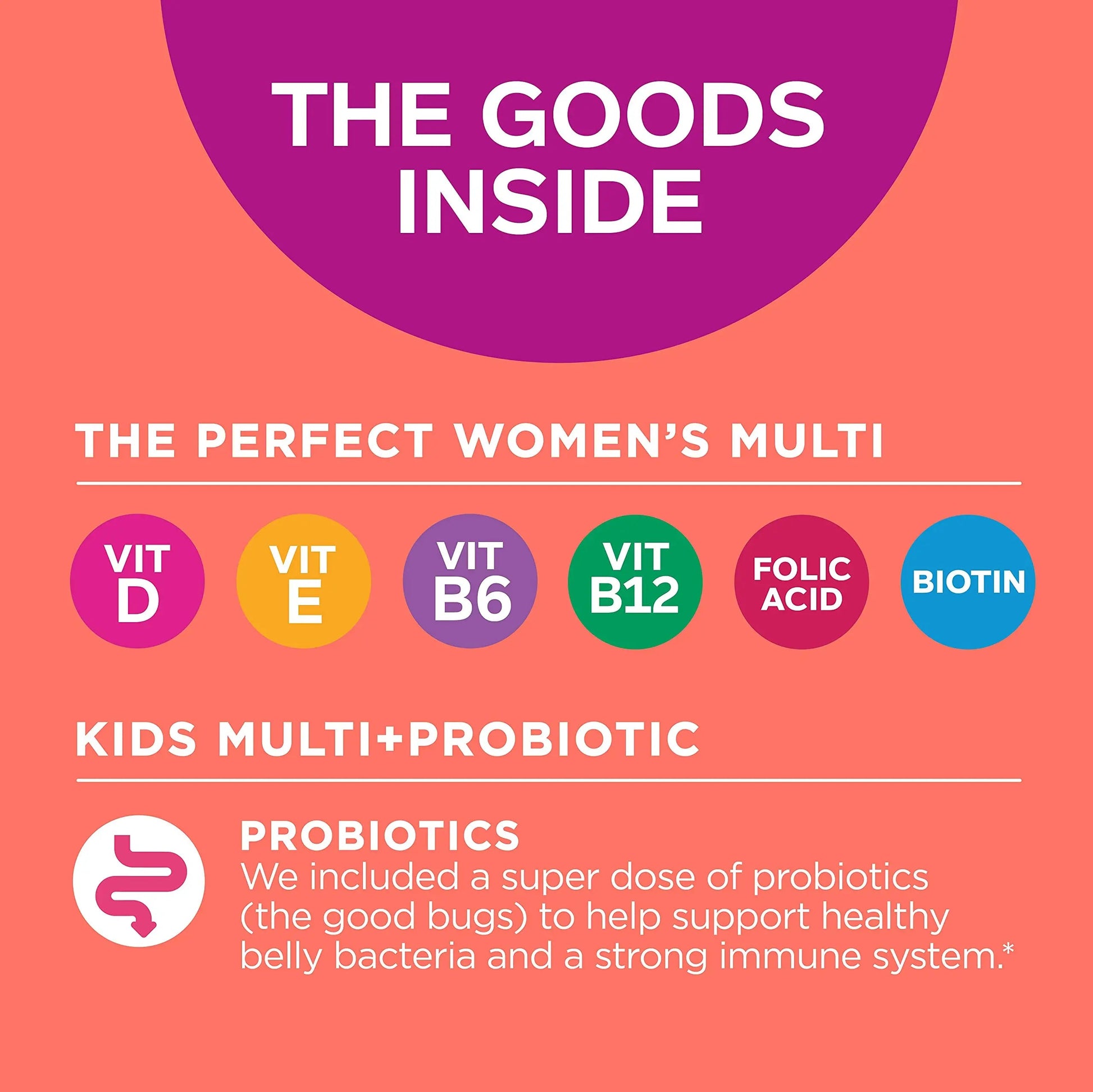 OLLY Gift, Family 2 Pack: Women's Multivitamin Gummy (90 Count), Kids Multivitamin + Probiotic Gummy (70 Count), Vitamins A, D, C, E, B, Chewable Supplement OLLYAu supplements