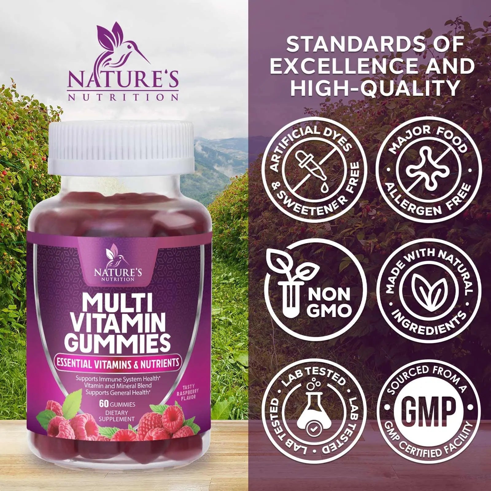 Multivitamin Gummies for Adult with Vitamins A, C, D, B12 - Gummy Multivitamins for Daily Nutritional Support Nature's NutritionAu supplements